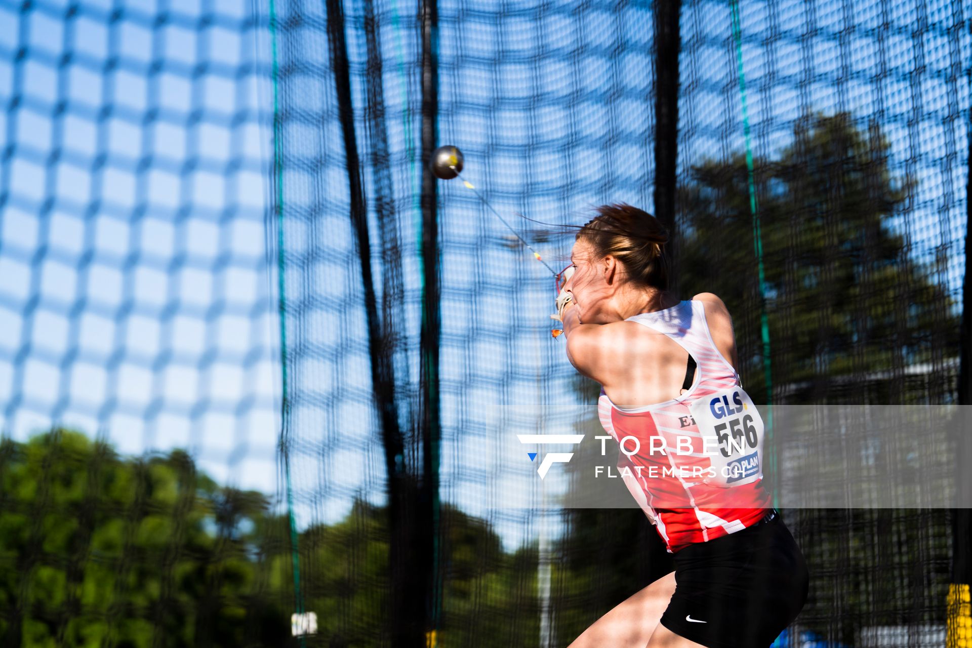 Lara Hundertmark (Einbecker SV) im Hammerwurf am 16.07.2022 waehrend den deutschen Leichtathletik-Jugendmeisterschaften 2022 in Ulm