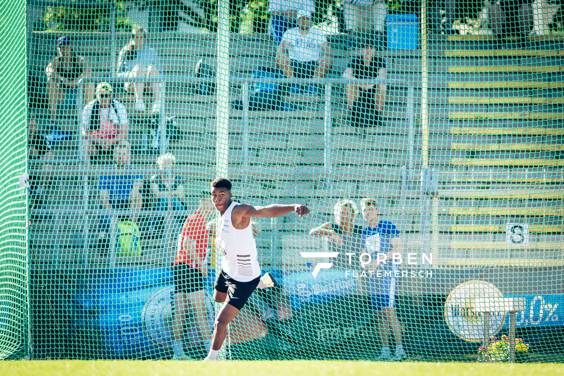 Carvalho Kelson De (LG Steinlach-Zollern) im Diskuswurf am 16.07.2022 waehrend den deutschen Leichtathletik-Jugendmeisterschaften 2022 in Ulm