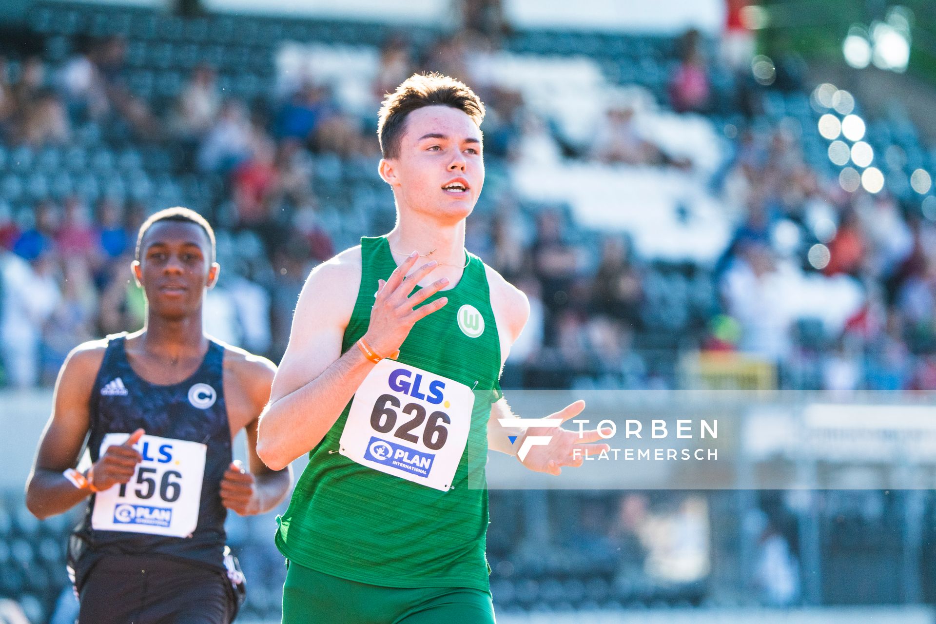 Tobias Morawietz (VfL Wolfsburg) im 100m Finale am 16.07.2022 waehrend den deutschen Leichtathletik-Jugendmeisterschaften 2022 in Ulm