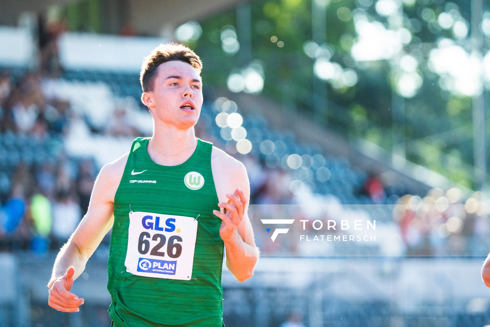 Tobias Morawietz (VfL Wolfsburg) im 100m Finale am 16.07.2022 waehrend den deutschen Leichtathletik-Jugendmeisterschaften 2022 in Ulm