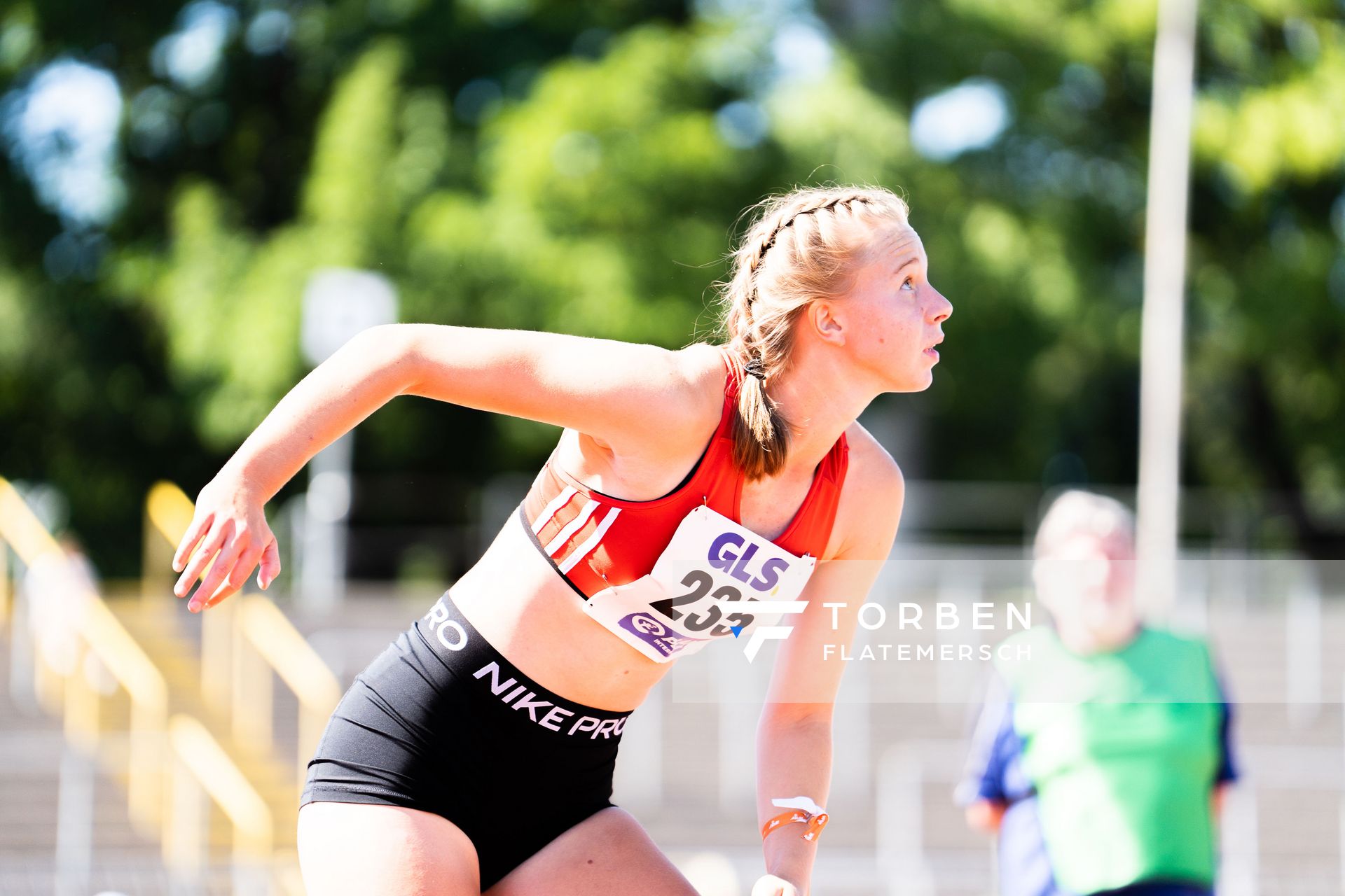 Ronja Melzner (SC Eschenbach) im Speerwurf am 17.07.2022 waehrend den deutschen Leichtathletik-Jugendmeisterschaften 2022 in Ulm