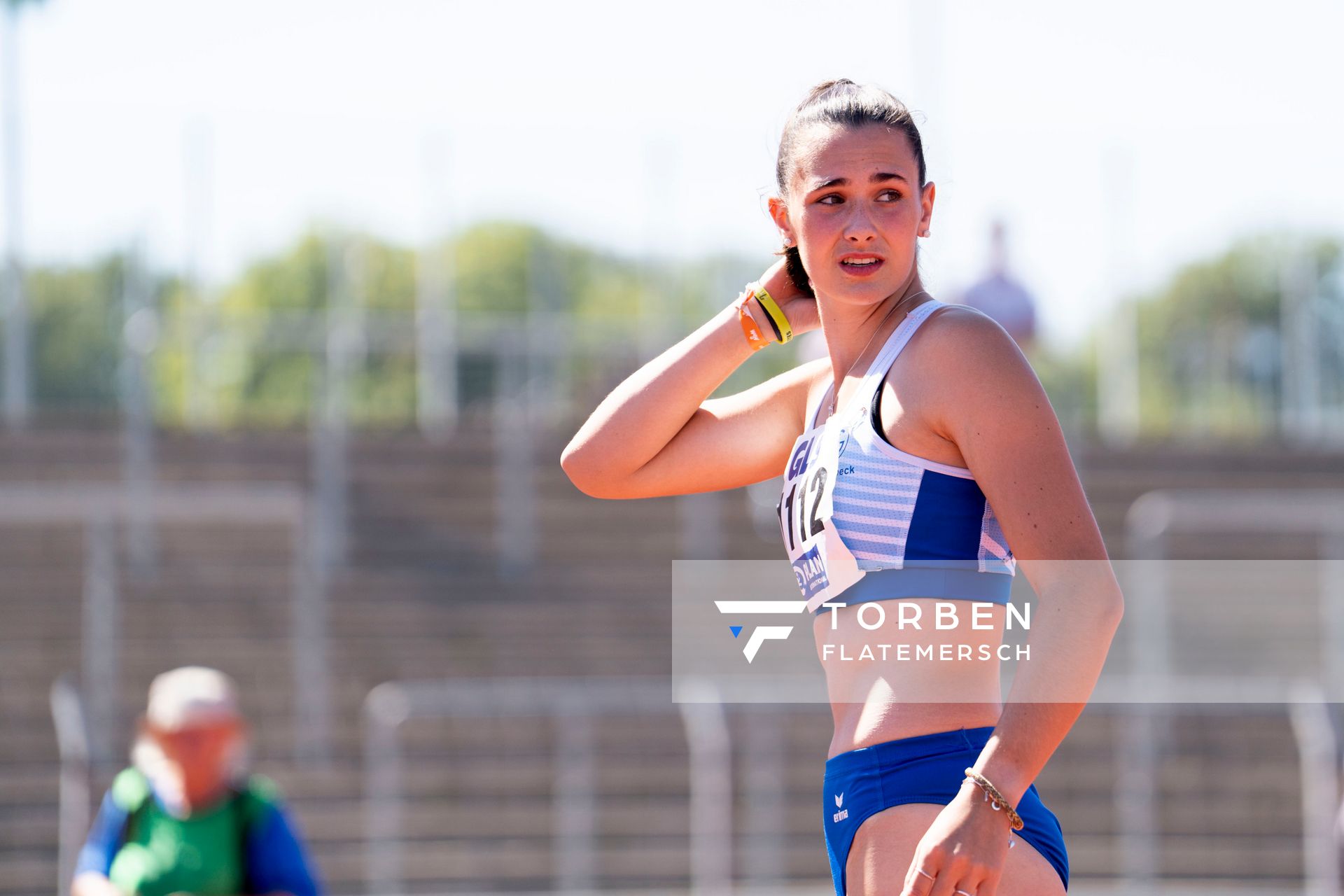 Pia Messing (TV Gladbeck 1912) im Speerwurf am 17.07.2022 waehrend den deutschen Leichtathletik-Jugendmeisterschaften 2022 in Ulm