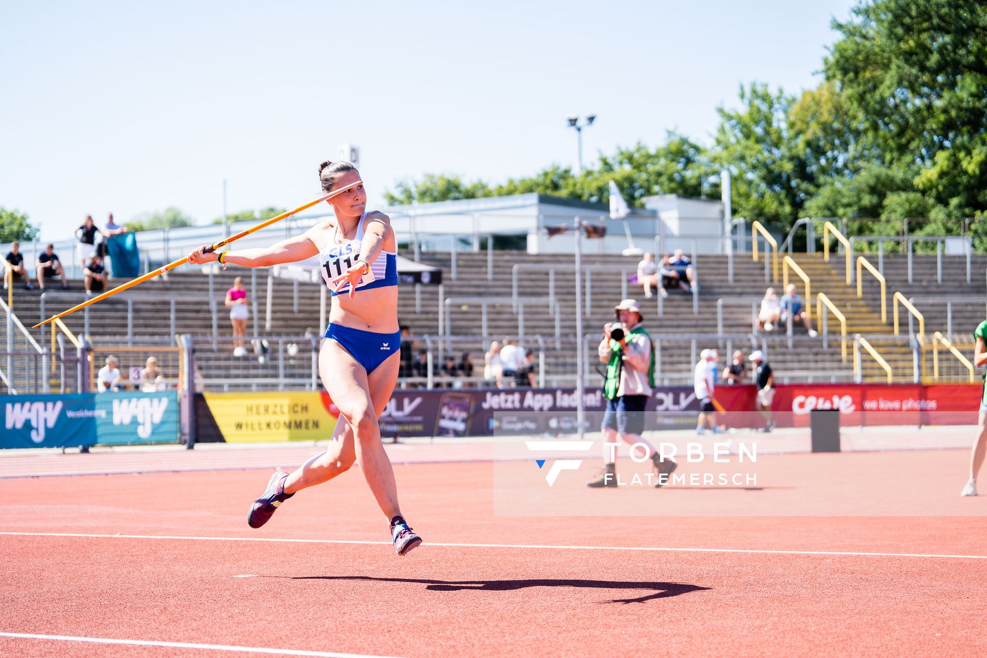 Pia Messing (TV Gladbeck 1912) im Speerwurf am 17.07.2022 waehrend den deutschen Leichtathletik-Jugendmeisterschaften 2022 in Ulm