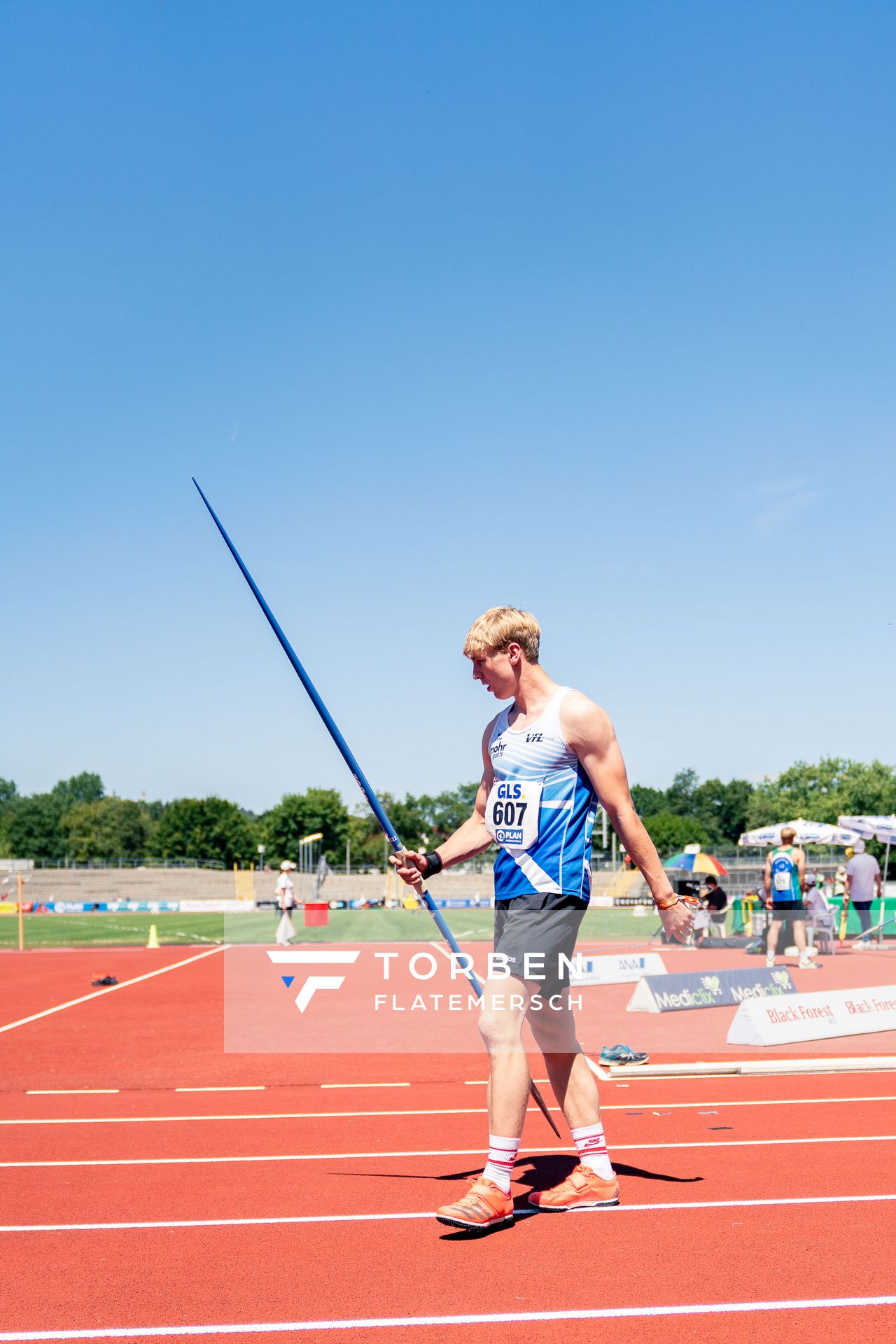 Bennett Pauli (VfL Stade) beim Speerwurf am 17.07.2022 waehrend den deutschen Leichtathletik-Jugendmeisterschaften 2022 in Ulm