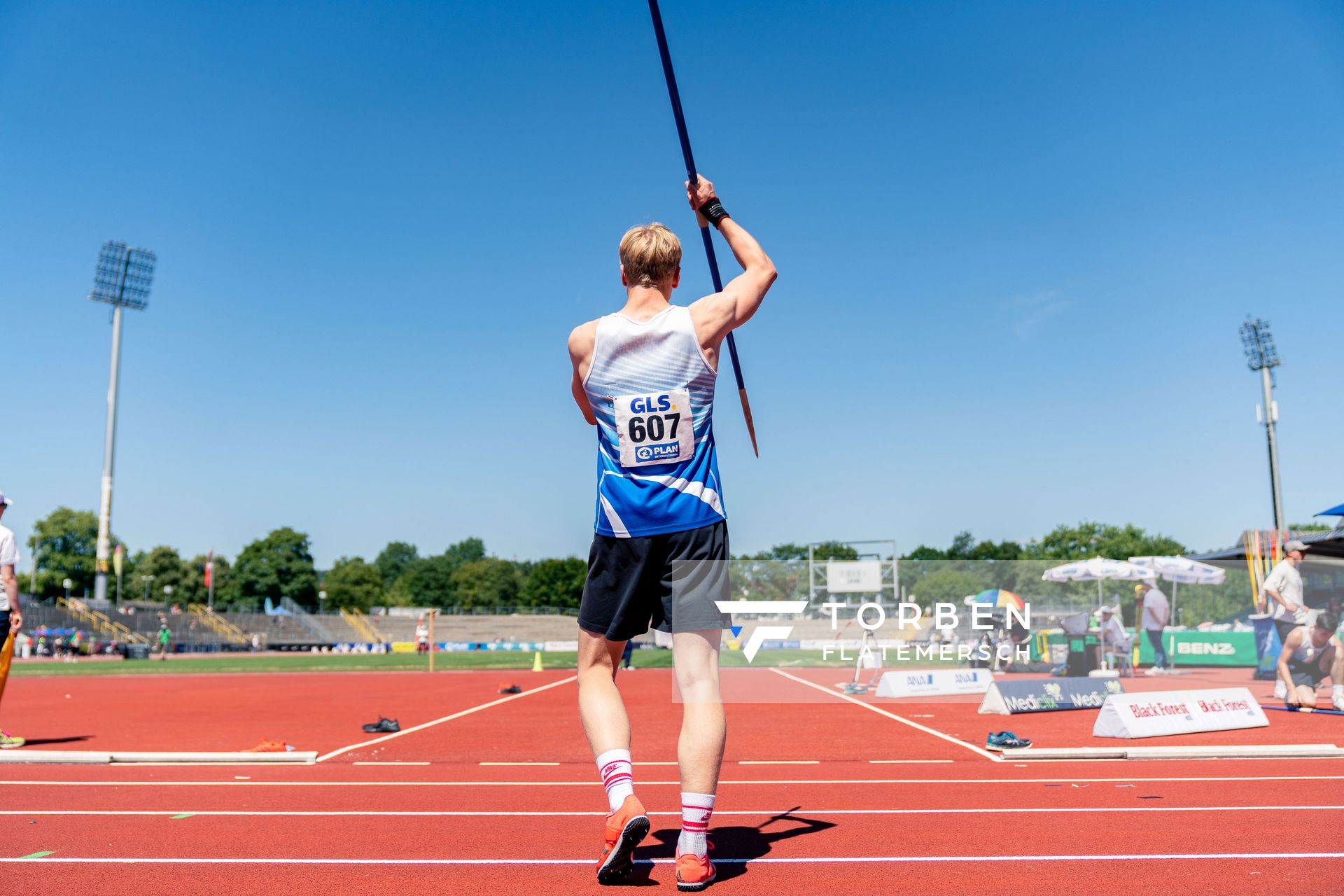 Bennett Pauli (VfL Stade) beim Speerwurf am 17.07.2022 waehrend den deutschen Leichtathletik-Jugendmeisterschaften 2022 in Ulm