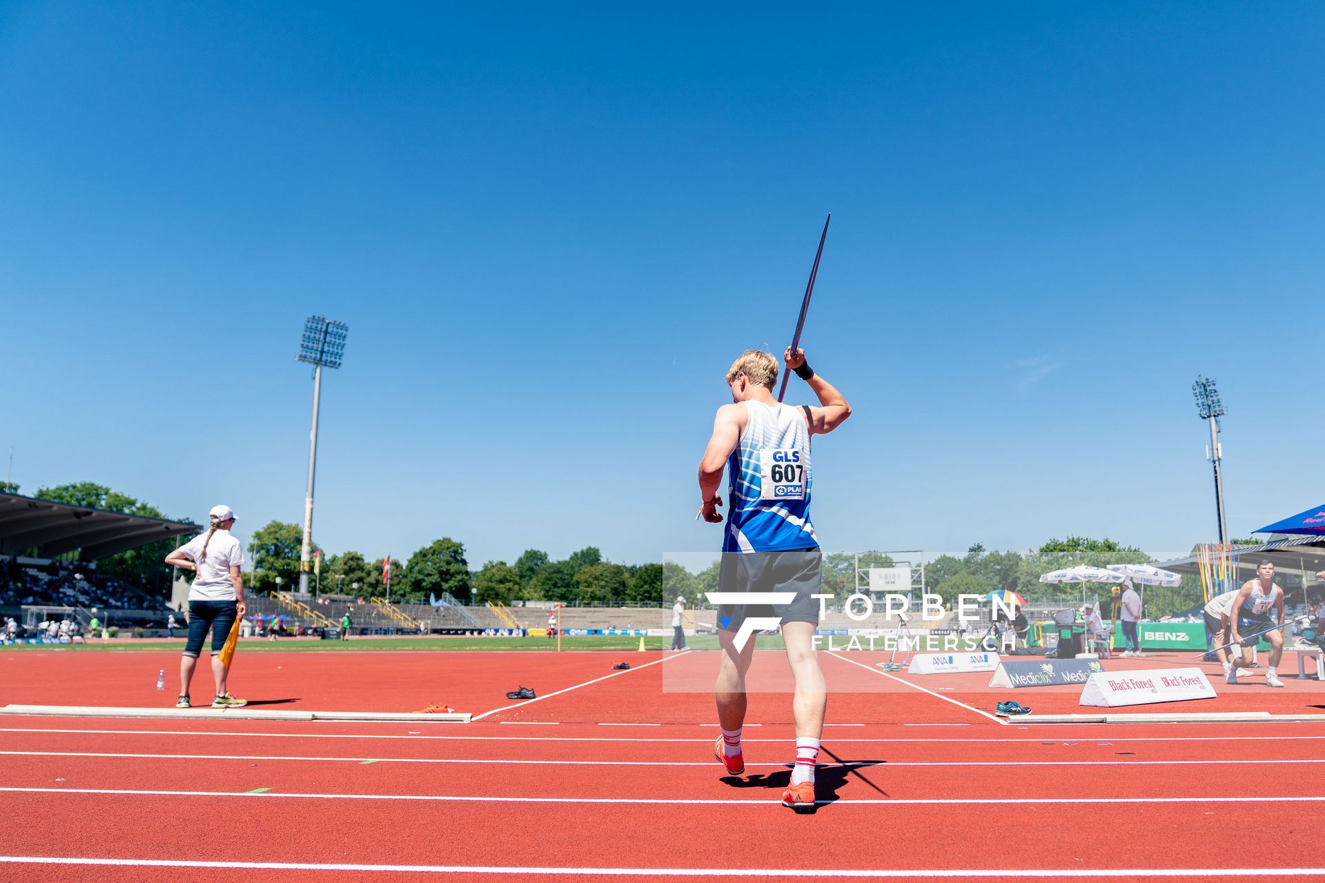 Bennett Pauli (VfL Stade) beim Speerwurf am 17.07.2022 waehrend den deutschen Leichtathletik-Jugendmeisterschaften 2022 in Ulm