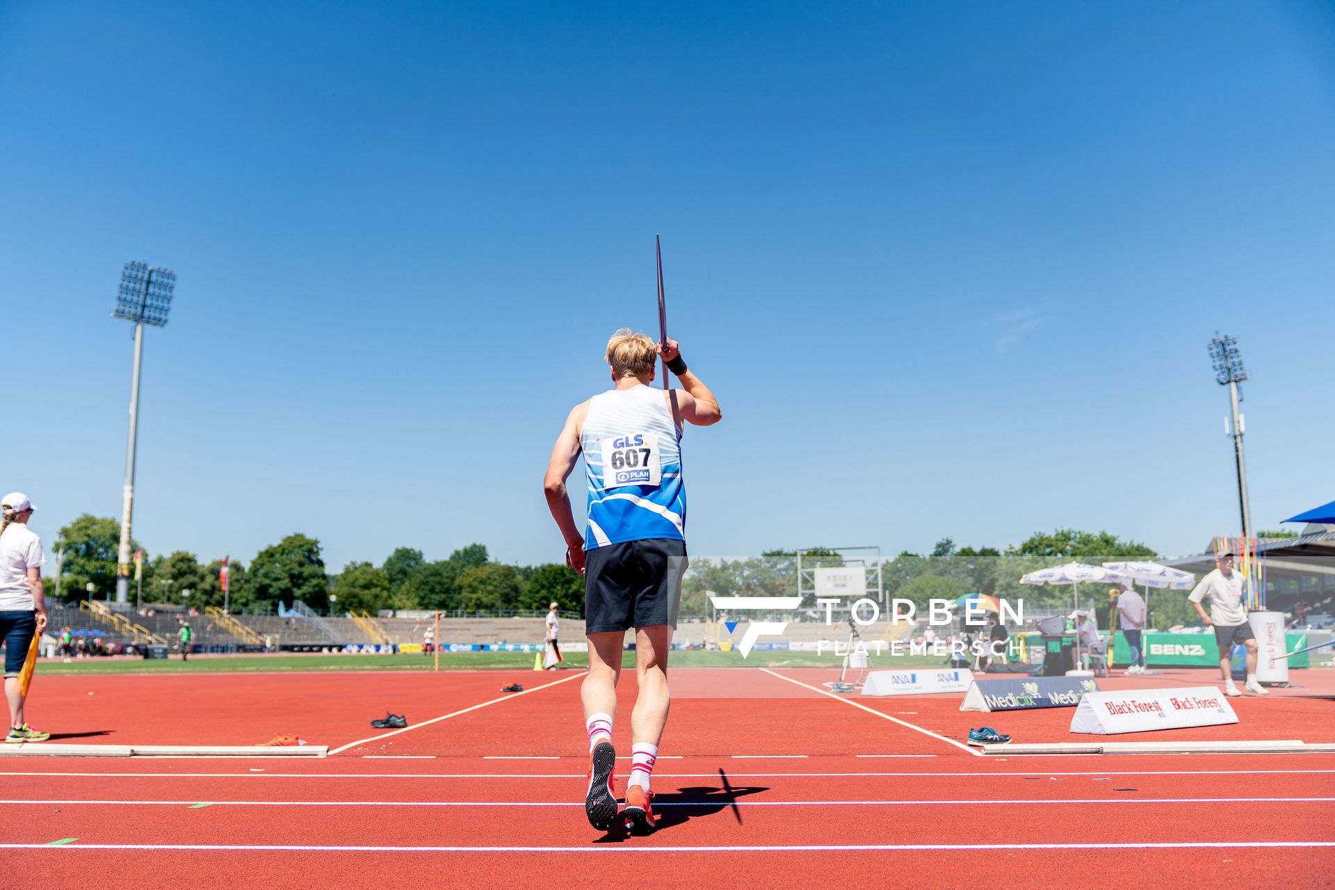 Bennett Pauli (VfL Stade) beim Speerwurf am 17.07.2022 waehrend den deutschen Leichtathletik-Jugendmeisterschaften 2022 in Ulm