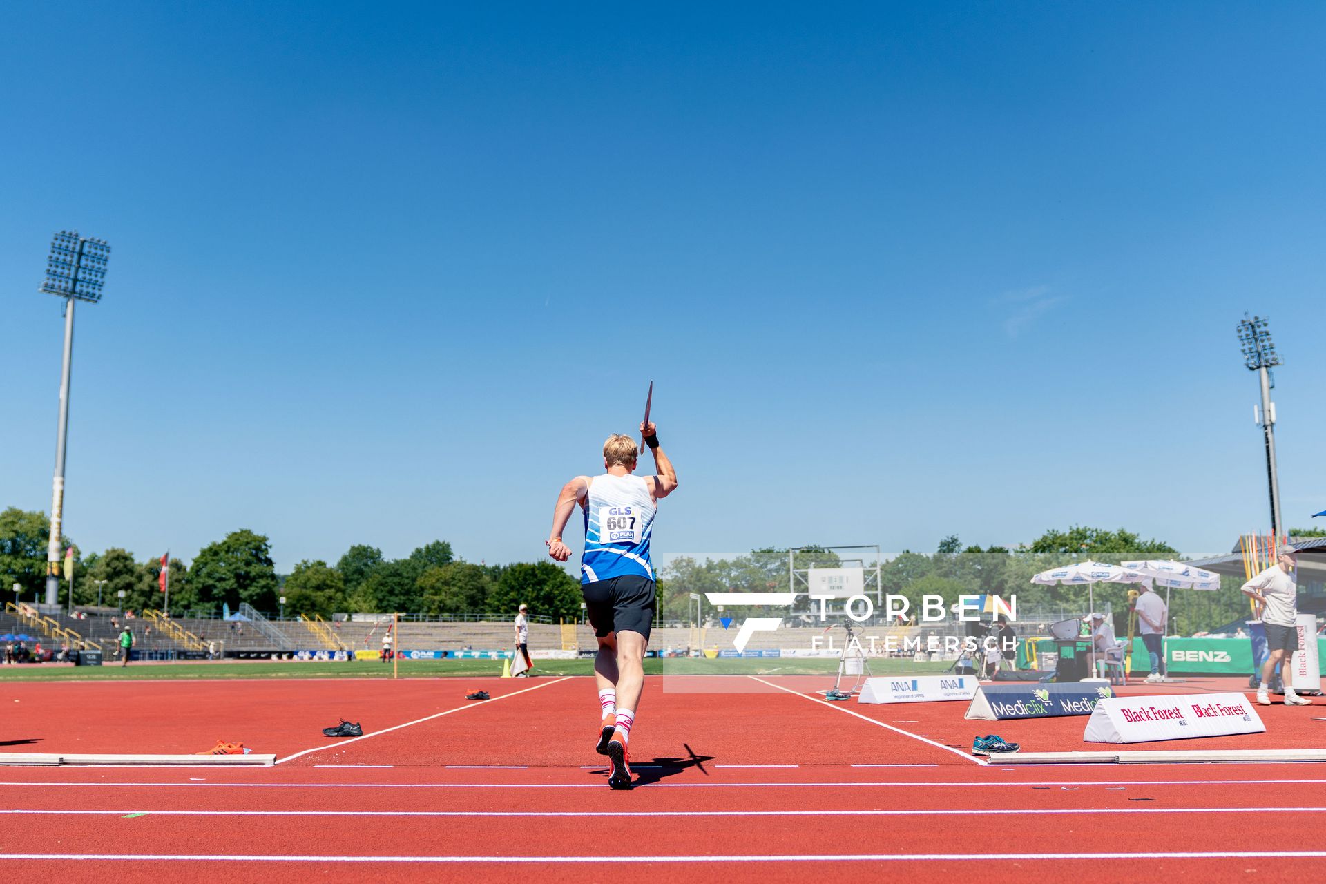 Bennett Pauli (VfL Stade) beim Speerwurf am 17.07.2022 waehrend den deutschen Leichtathletik-Jugendmeisterschaften 2022 in Ulm