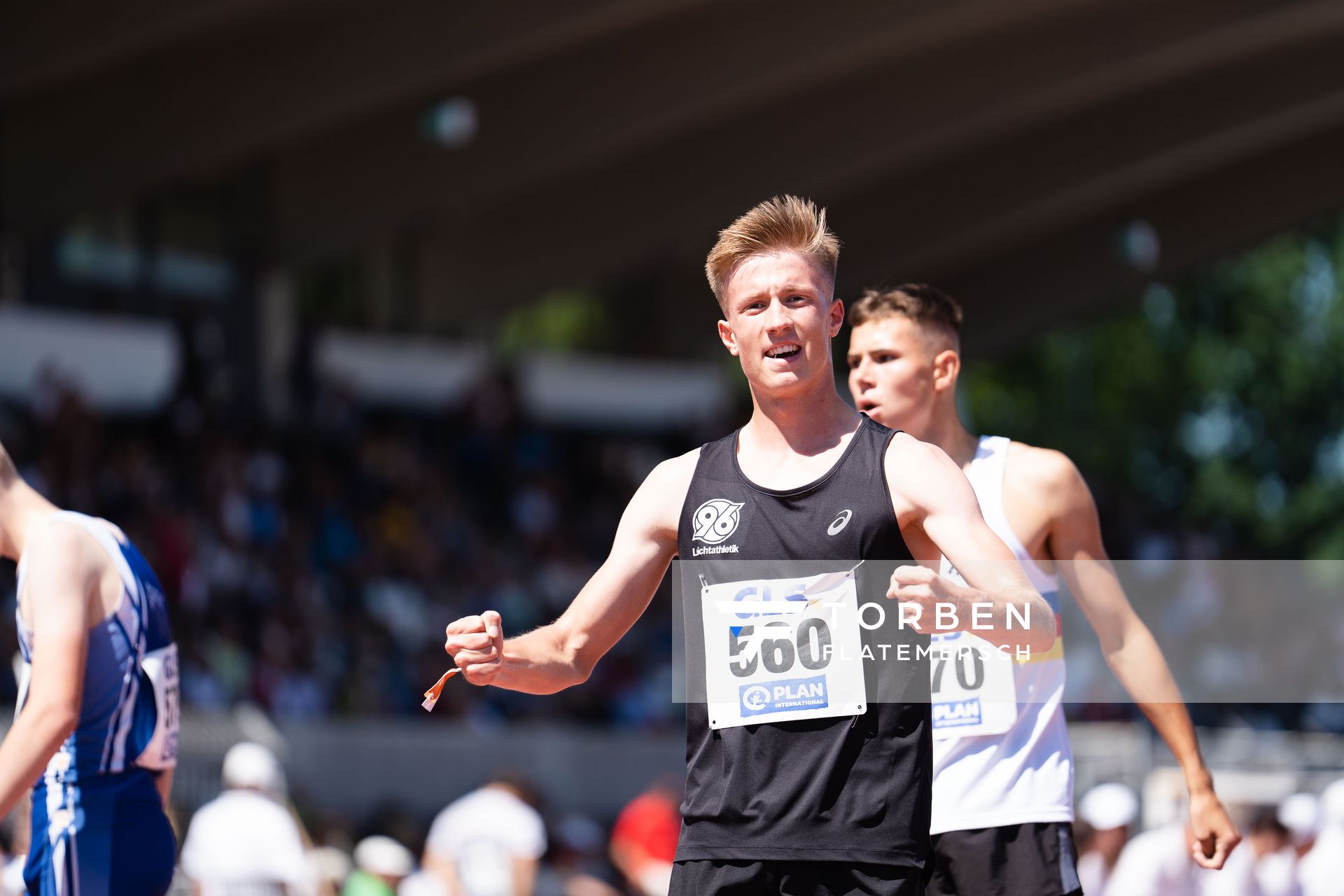 Bjarne Bernstein (Hannover 96) gewinnt Bronze ueber 3000m am 17.07.2022 waehrend den deutschen Leichtathletik-Jugendmeisterschaften 2022 in Ulm