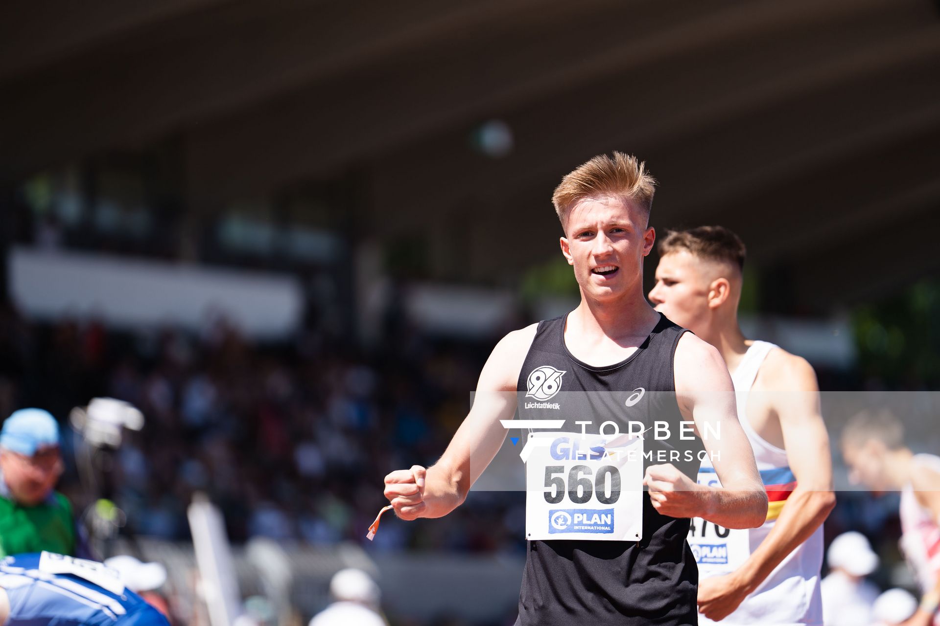 Bjarne Bernstein (Hannover 96) gewinnt Bronze ueber 3000m am 17.07.2022 waehrend den deutschen Leichtathletik-Jugendmeisterschaften 2022 in Ulm