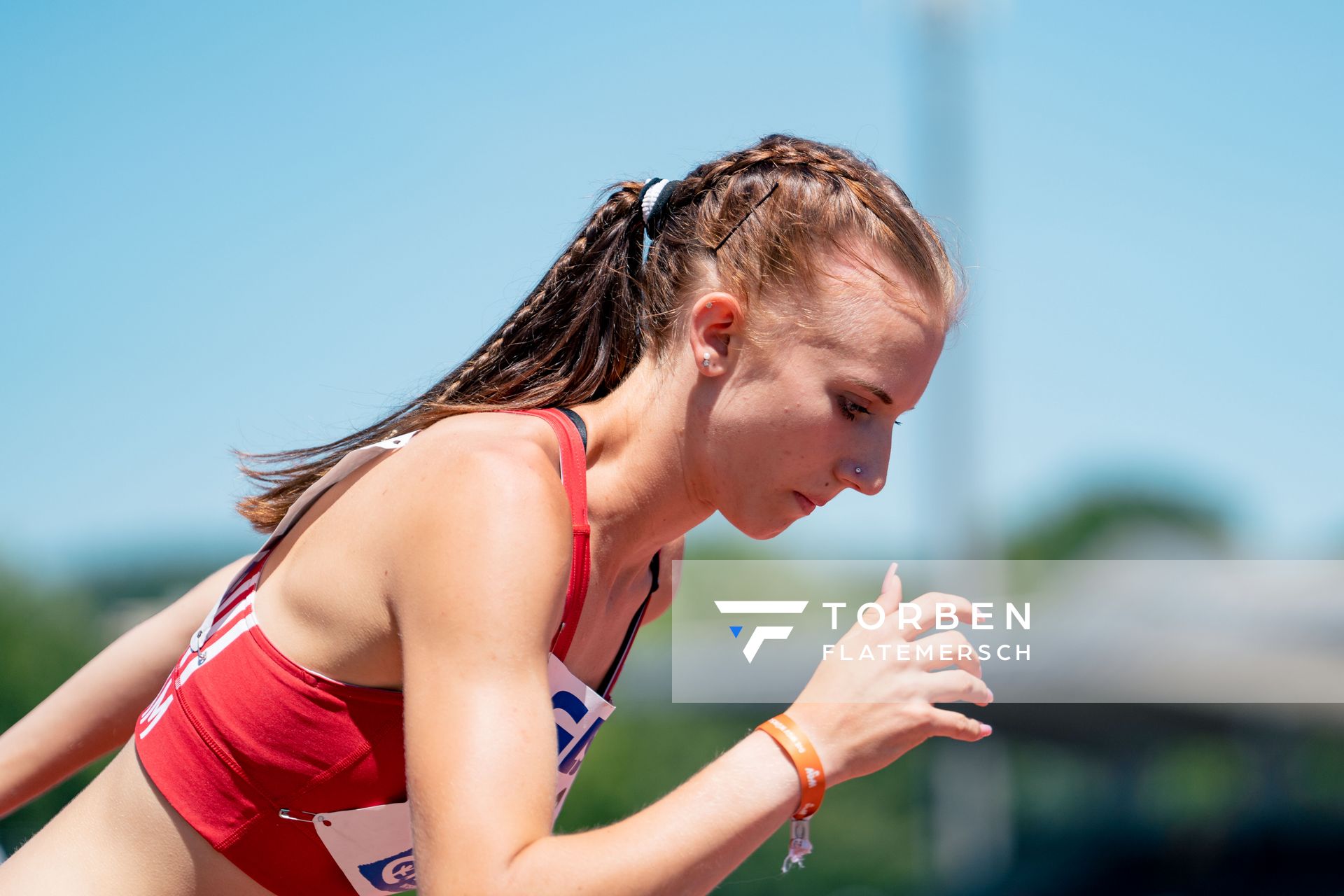 Jasmin Kuehnast (SC Potsdam) am 17.07.2022 waehrend den deutschen Leichtathletik-Jugendmeisterschaften 2022 in Ulm