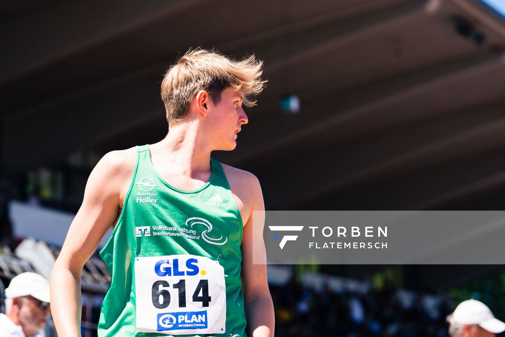 Ole Stein (TSV Wehdel) im Weitsprung am 17.07.2022 waehrend den deutschen Leichtathletik-Jugendmeisterschaften 2022 in Ulm