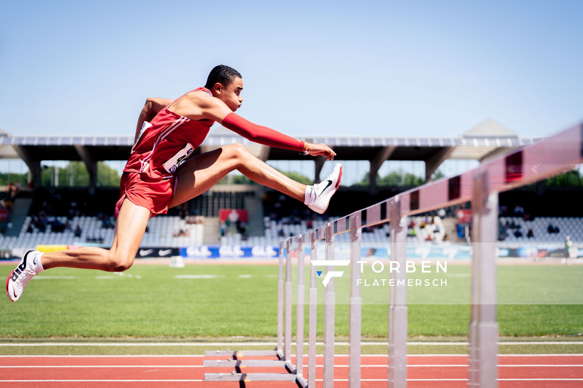 Manuel Mordi (Hamburger SV) am 17.07.2022 waehrend den deutschen Leichtathletik-Jugendmeisterschaften 2022 in Ulm