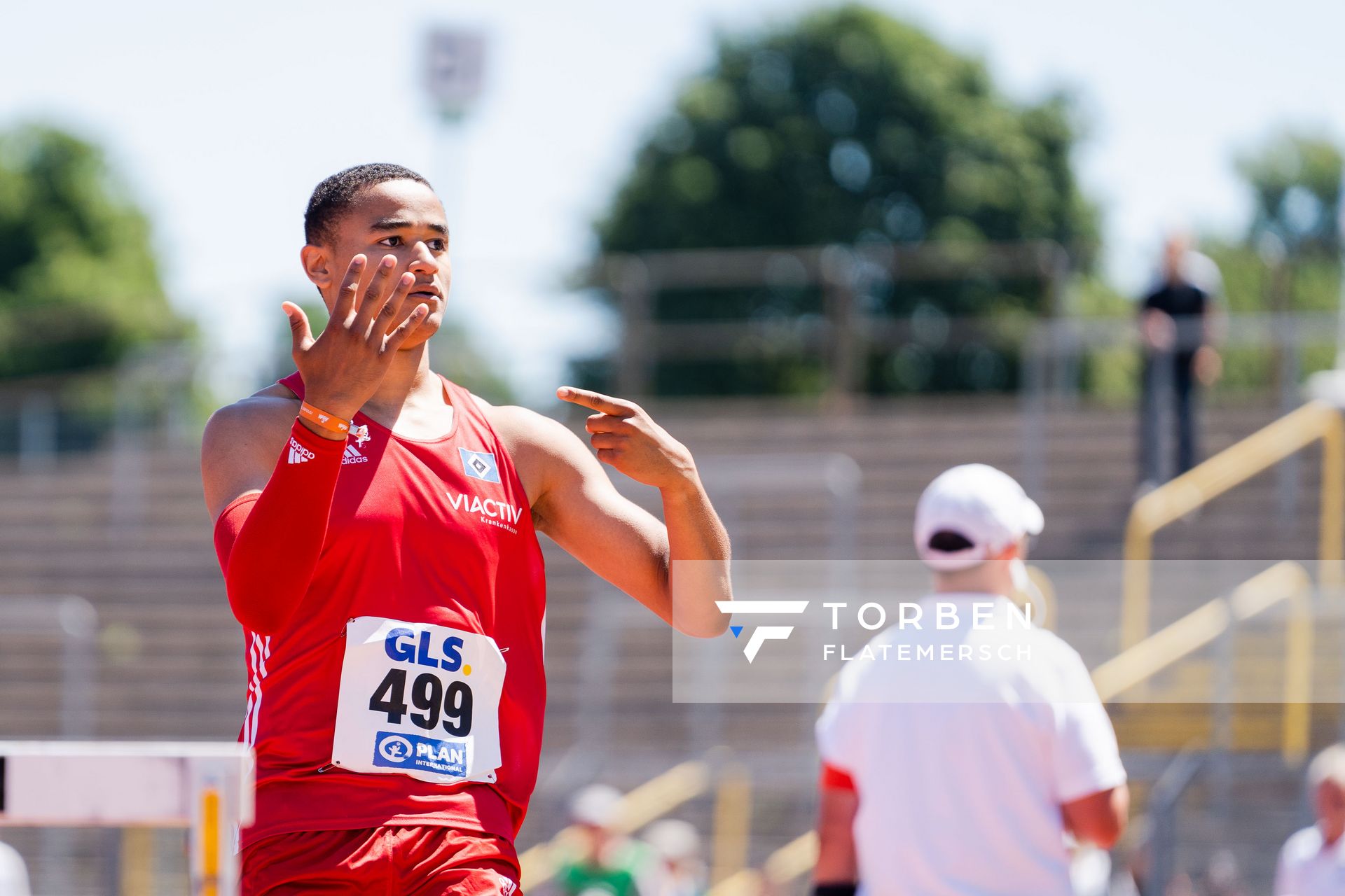 Manuel Mordi (Hamburger SV) am 17.07.2022 waehrend den deutschen Leichtathletik-Jugendmeisterschaften 2022 in Ulm