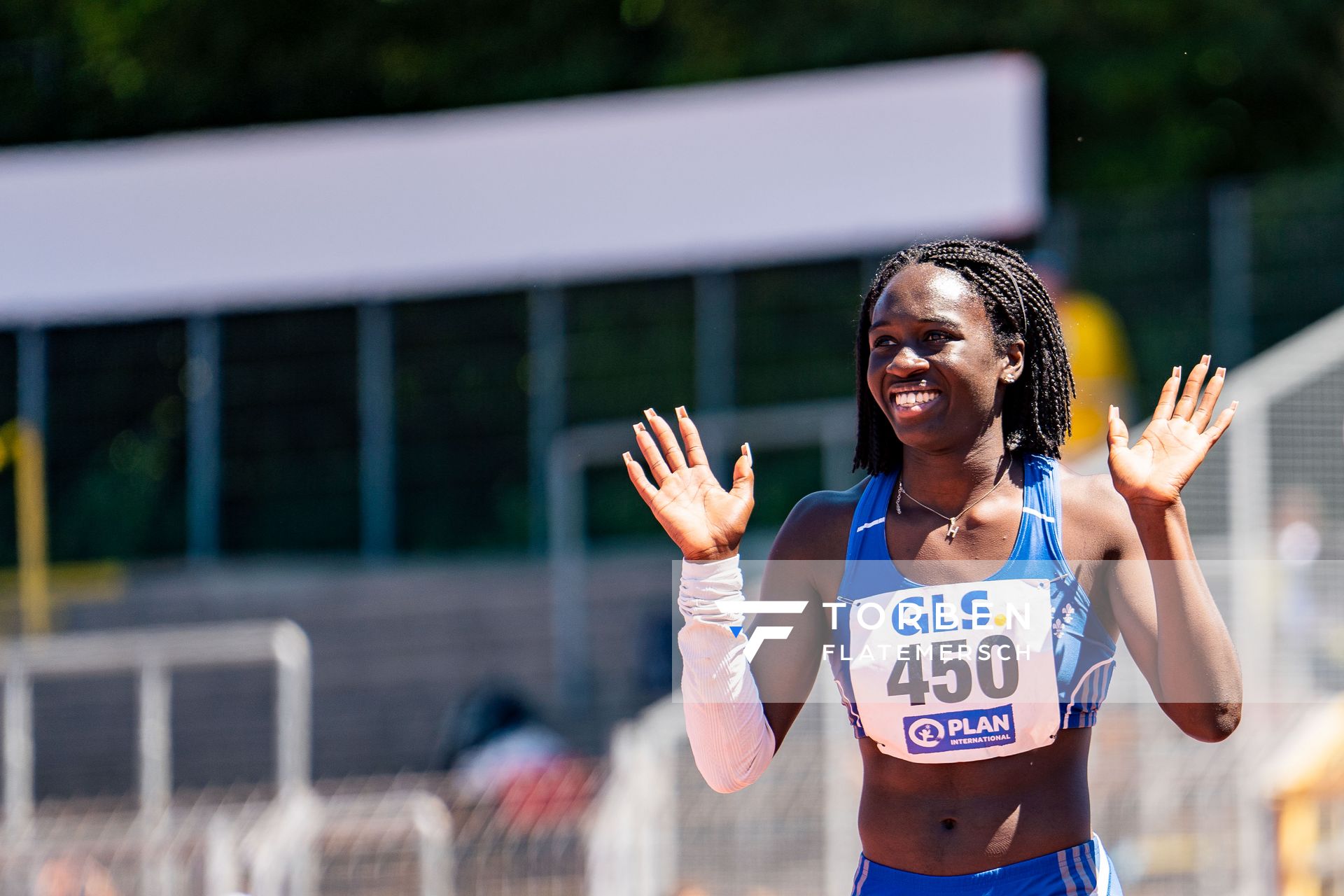 Hawa Jalloh (Wiesbadener LV) am 17.07.2022 waehrend den deutschen Leichtathletik-Jugendmeisterschaften 2022 in Ulm