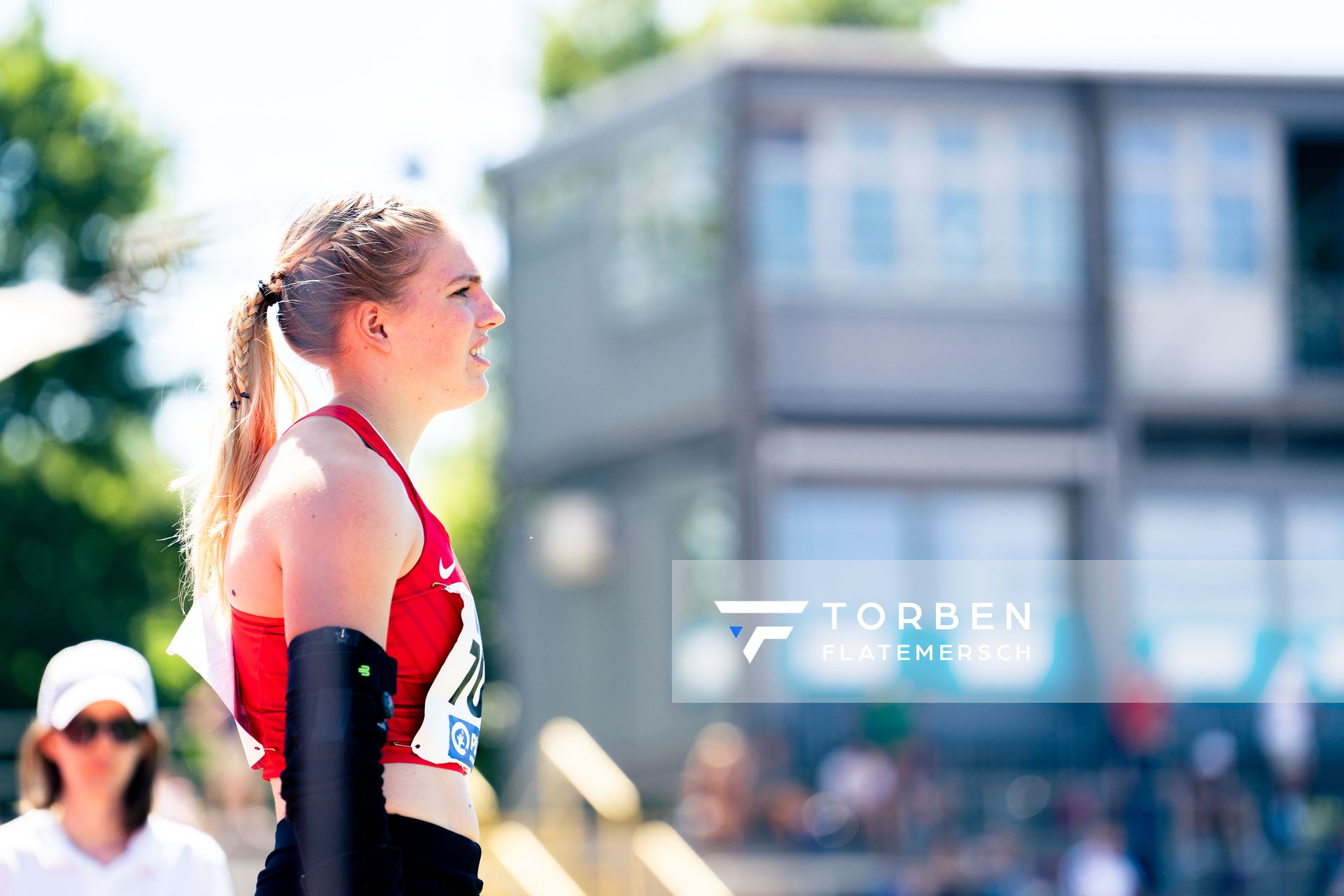 Marie Dehning (TSV Bayer 04 Leverkusen) beim Speerwurf am 17.07.2022 waehrend den deutschen Leichtathletik-Jugendmeisterschaften 2022 in Ulm