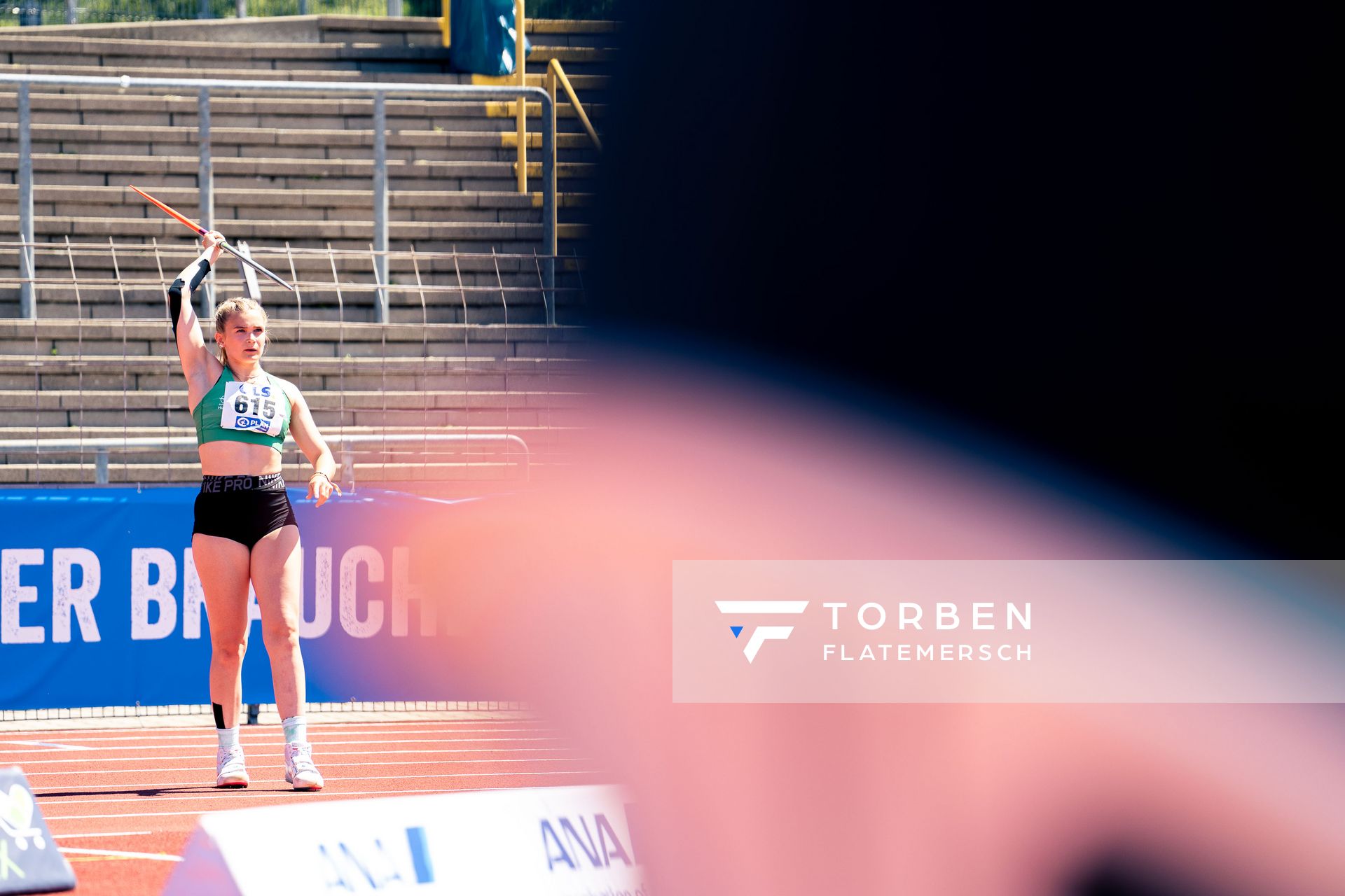Christina Lahrs (TSV Wehdel) beim Speerwurf am 17.07.2022 waehrend den deutschen Leichtathletik-Jugendmeisterschaften 2022 in Ulm