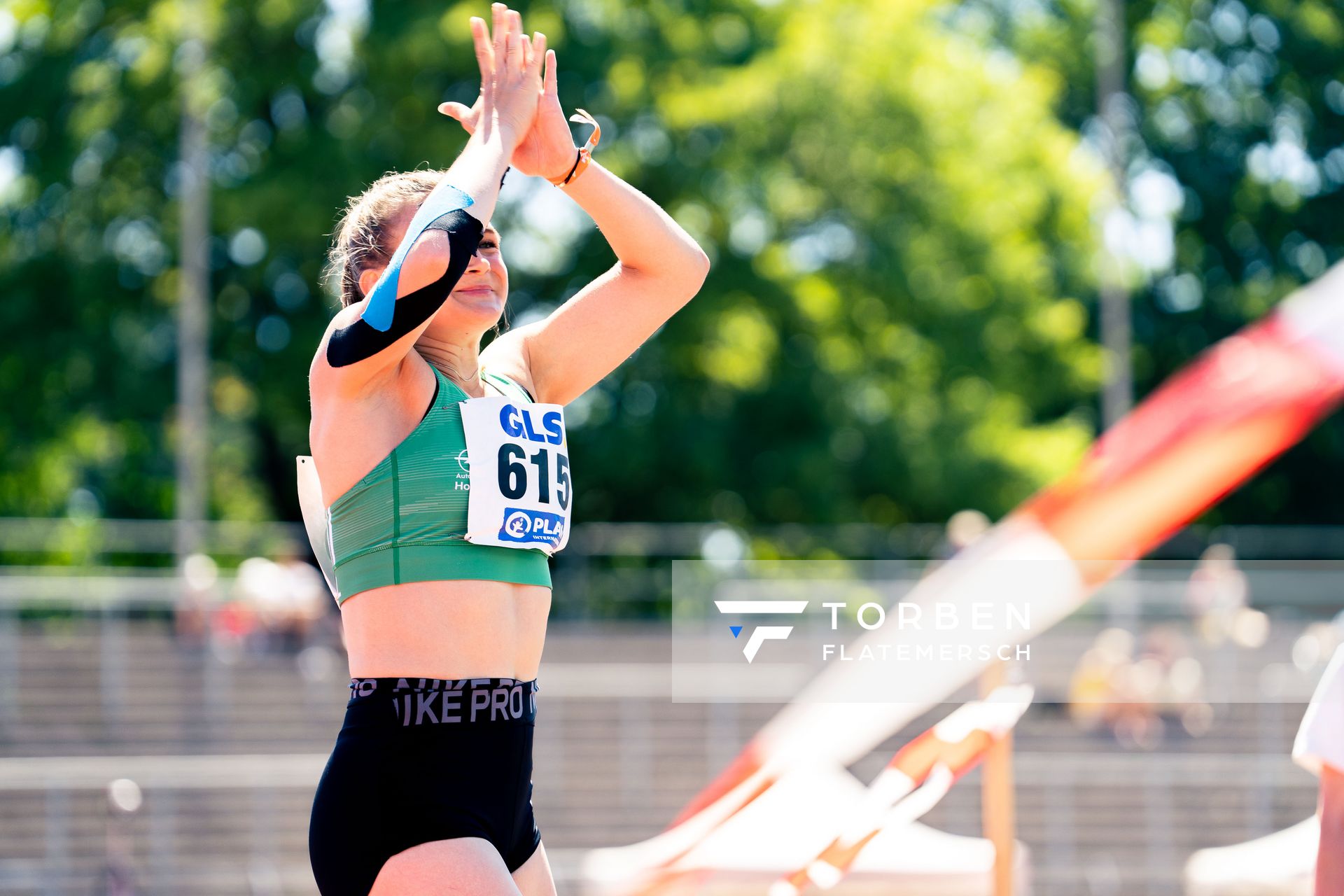 Christina Lahrs (TSV Wehdel) beim Speerwurf am 17.07.2022 waehrend den deutschen Leichtathletik-Jugendmeisterschaften 2022 in Ulm