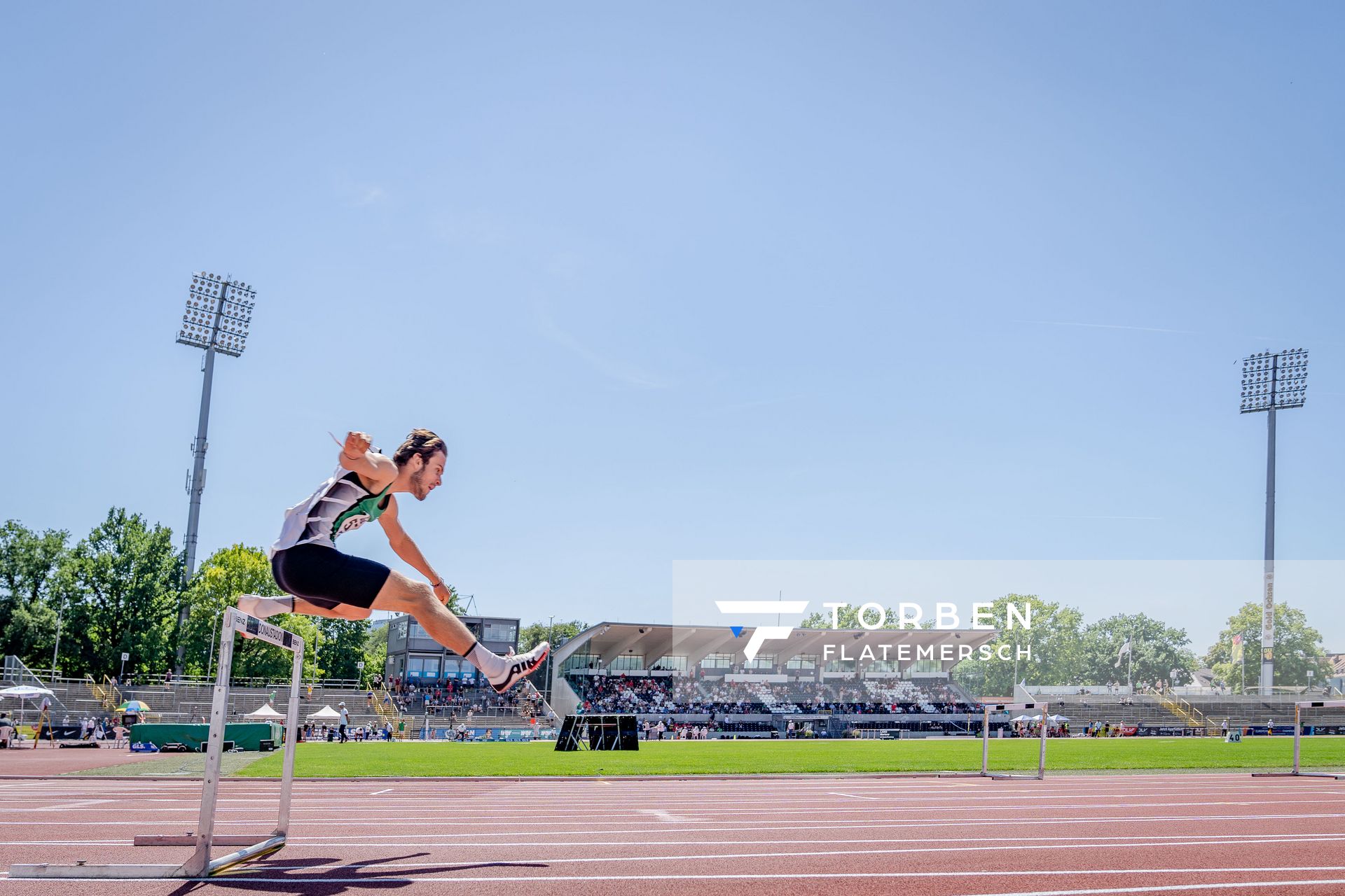 Niclas Jan Kaluza (Eintracht Hildesheim) im 400m Huerden Finale am 17.07.2022 waehrend den deutschen Leichtathletik-Jugendmeisterschaften 2022 in Ulm