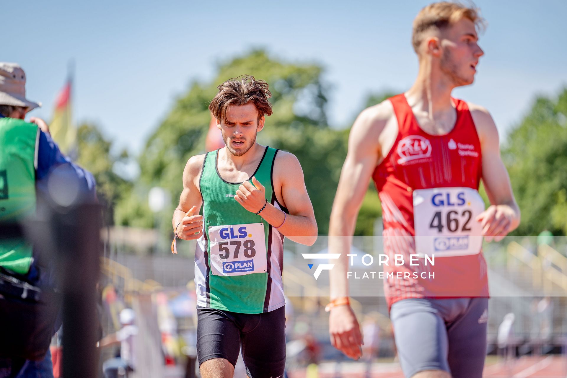 Niclas Jan Kaluza (Eintracht Hildesheim) im 400m Huerden Finale am 17.07.2022 waehrend den deutschen Leichtathletik-Jugendmeisterschaften 2022 in Ulm