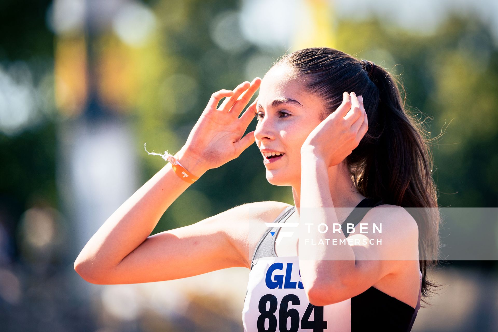 Lilly Heilmann (SC DHfK Leipzig e.V.) im 200m Finale am 17.07.2022 waehrend den deutschen Leichtathletik-Jugendmeisterschaften 2022 in Ulm