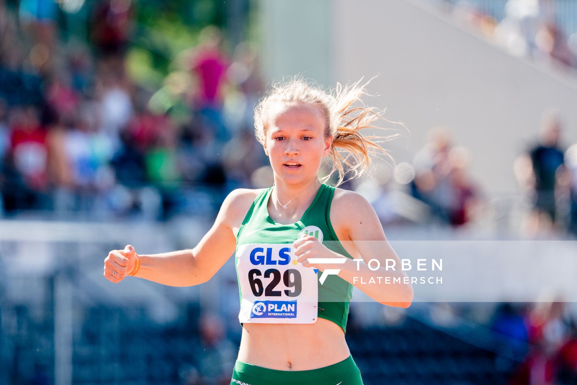 Nele Jaworski (VfL Wolfsburg) im 200m Finale am 17.07.2022 waehrend den deutschen Leichtathletik-Jugendmeisterschaften 2022 in Ulm