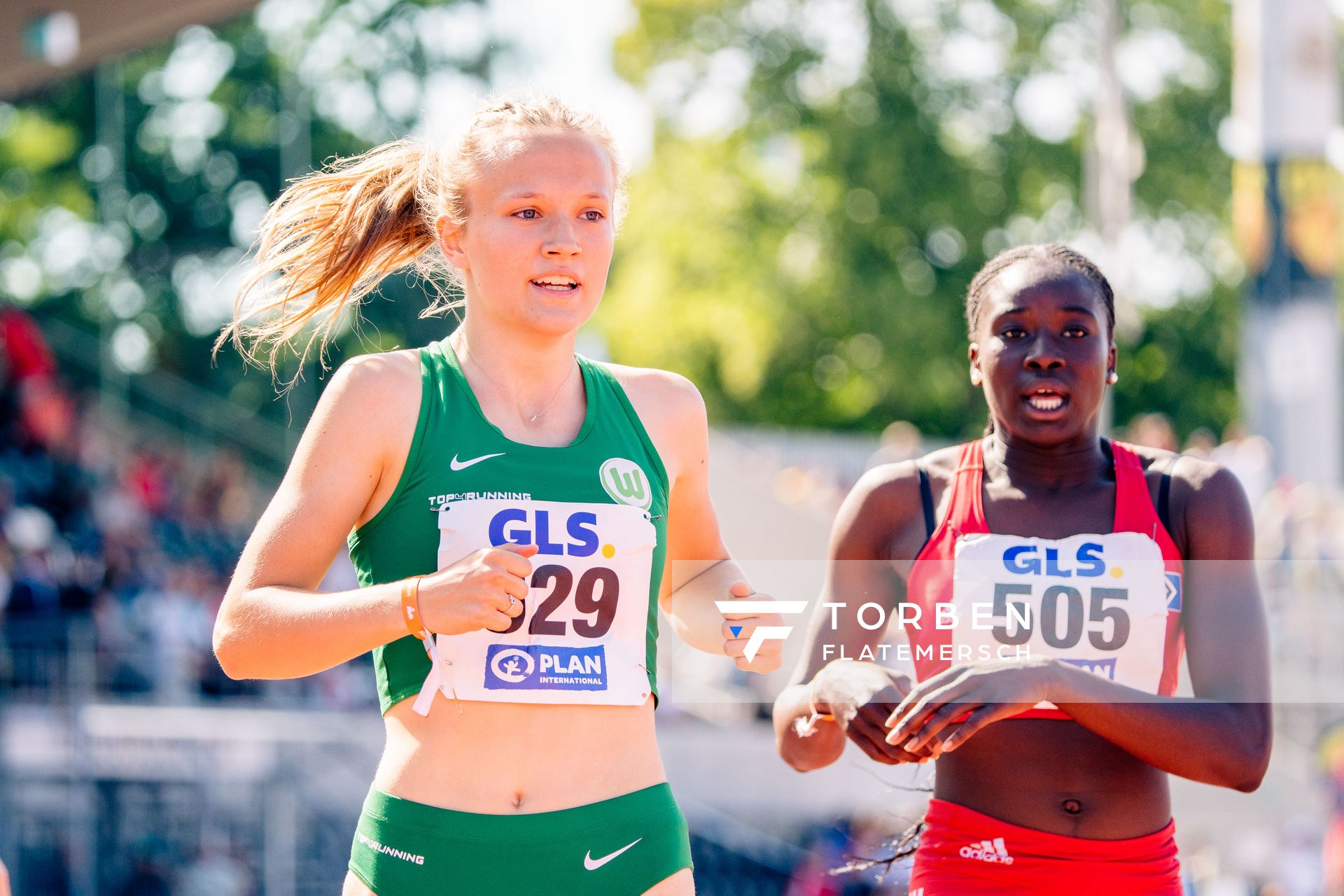 Nele Jaworski (VfL Wolfsburg) im 200m Finale am 17.07.2022 waehrend den deutschen Leichtathletik-Jugendmeisterschaften 2022 in Ulm