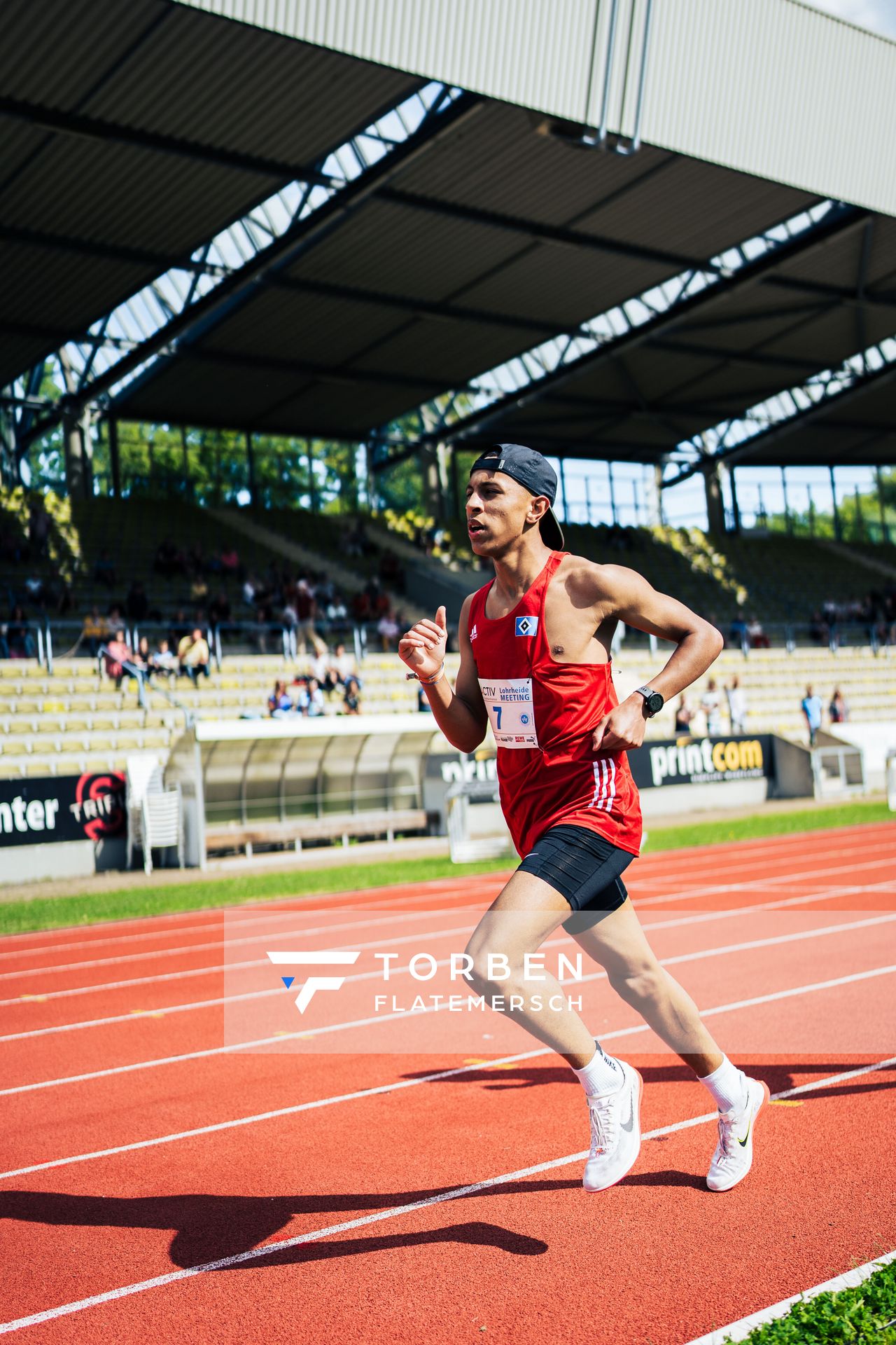 Christian Amanuel-Tekeste (Hamburger SV) ueber 3000m am 06.08.2022 beim Lohrheide-Meeting im Lohrheidestadion in Bochum-Wattenscheid