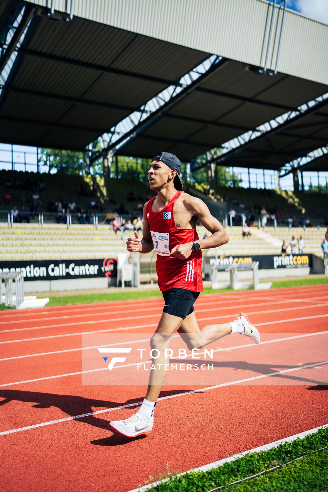 Christian Amanuel-Tekeste (Hamburger SV) ueber 3000m am 06.08.2022 beim Lohrheide-Meeting im Lohrheidestadion in Bochum-Wattenscheid