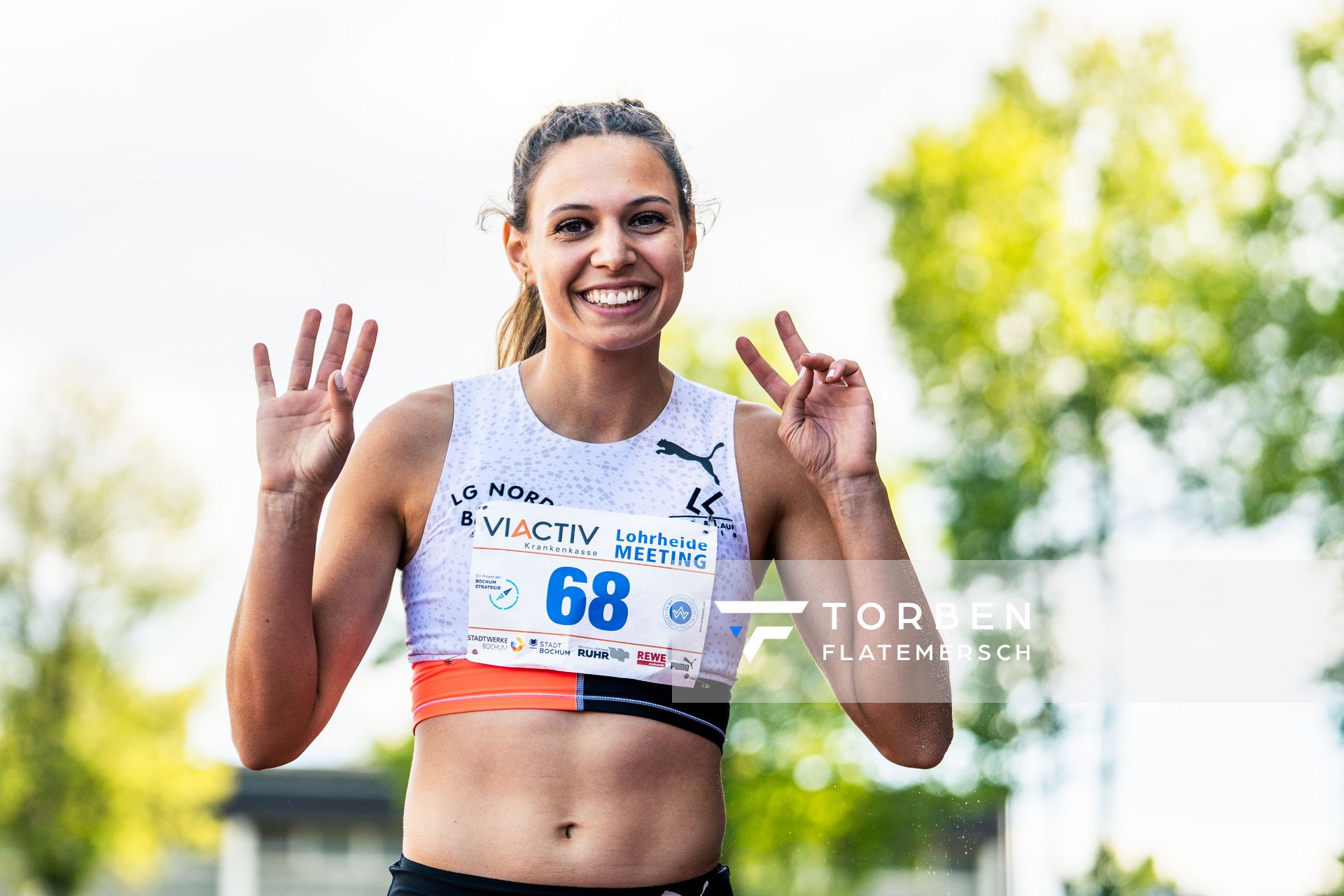 Caroline Joyeux (LG Nord Berlin) im Dreisprung am 06.08.2022 beim Lohrheide-Meeting im Lohrheidestadion in Bochum-Wattenscheid