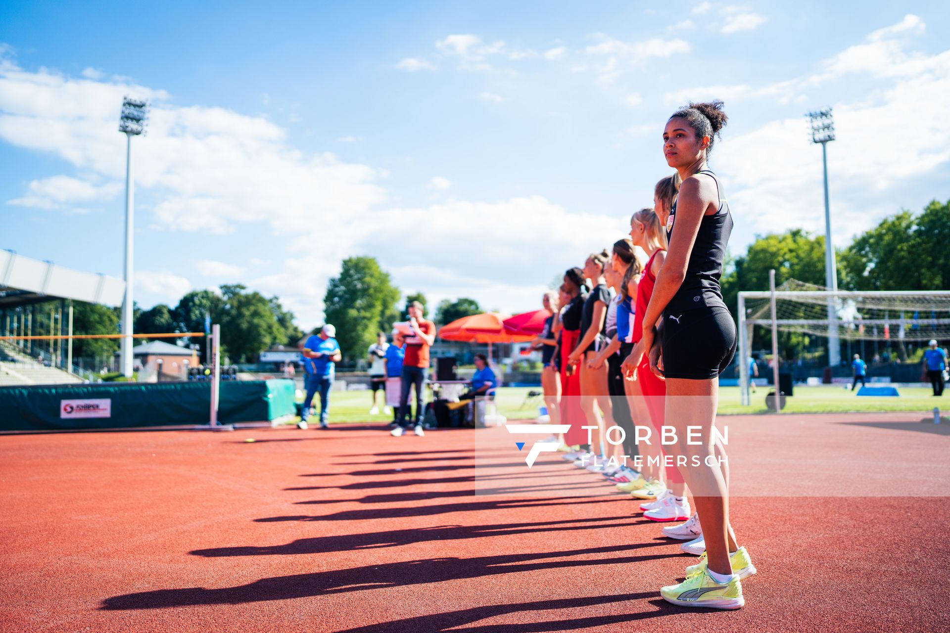 Die Hochspringerinnen werden vorgestellt am 06.08.2022 beim Lohrheide-Meeting im Lohrheidestadion in Bochum-Wattenscheid