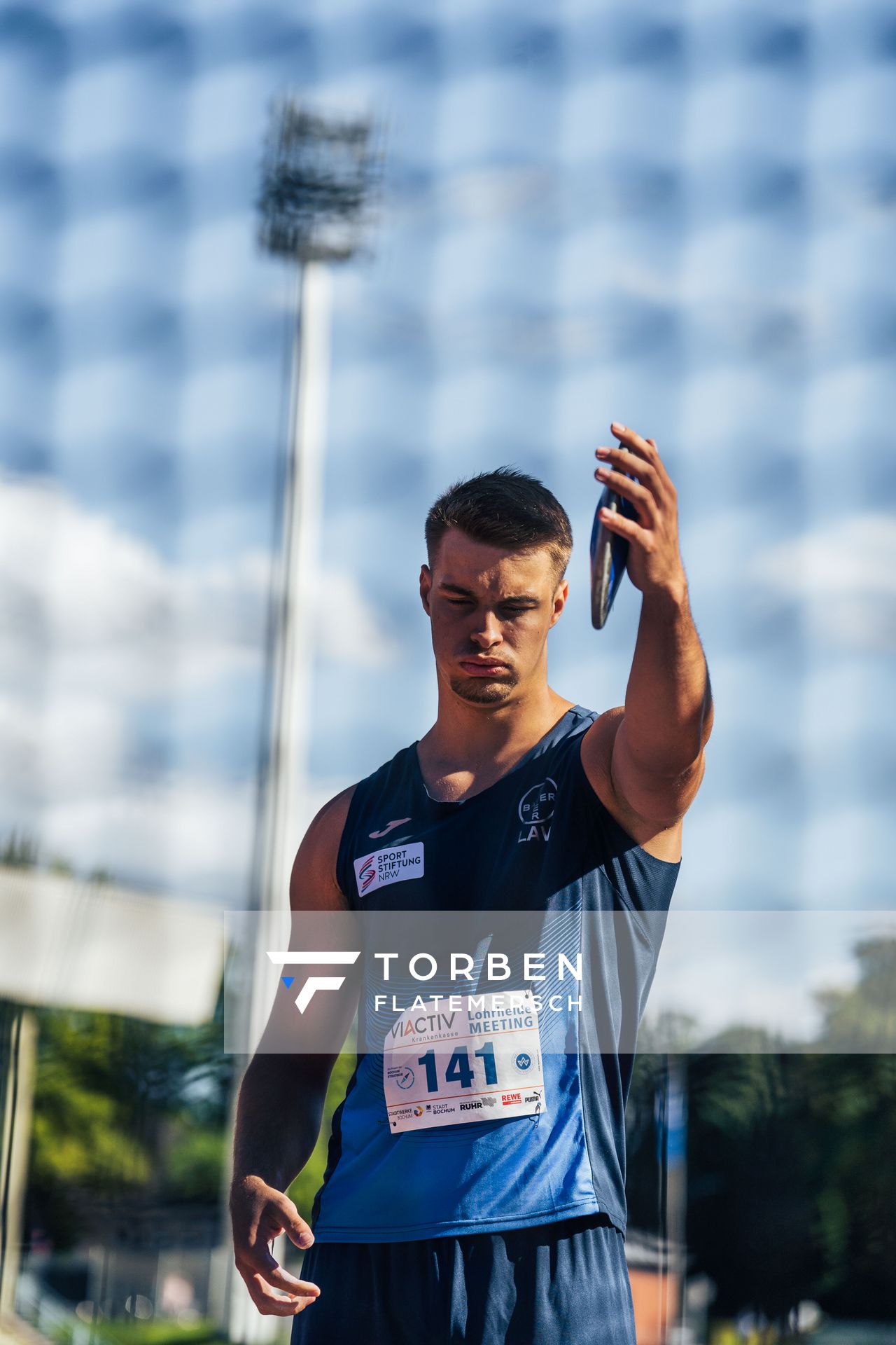 Magnus Toebben (LAV Bayer Uerdingen/Dormagen) beim Diskuswurf am 06.08.2022 beim Lohrheide-Meeting im Lohrheidestadion in Bochum-Wattenscheid