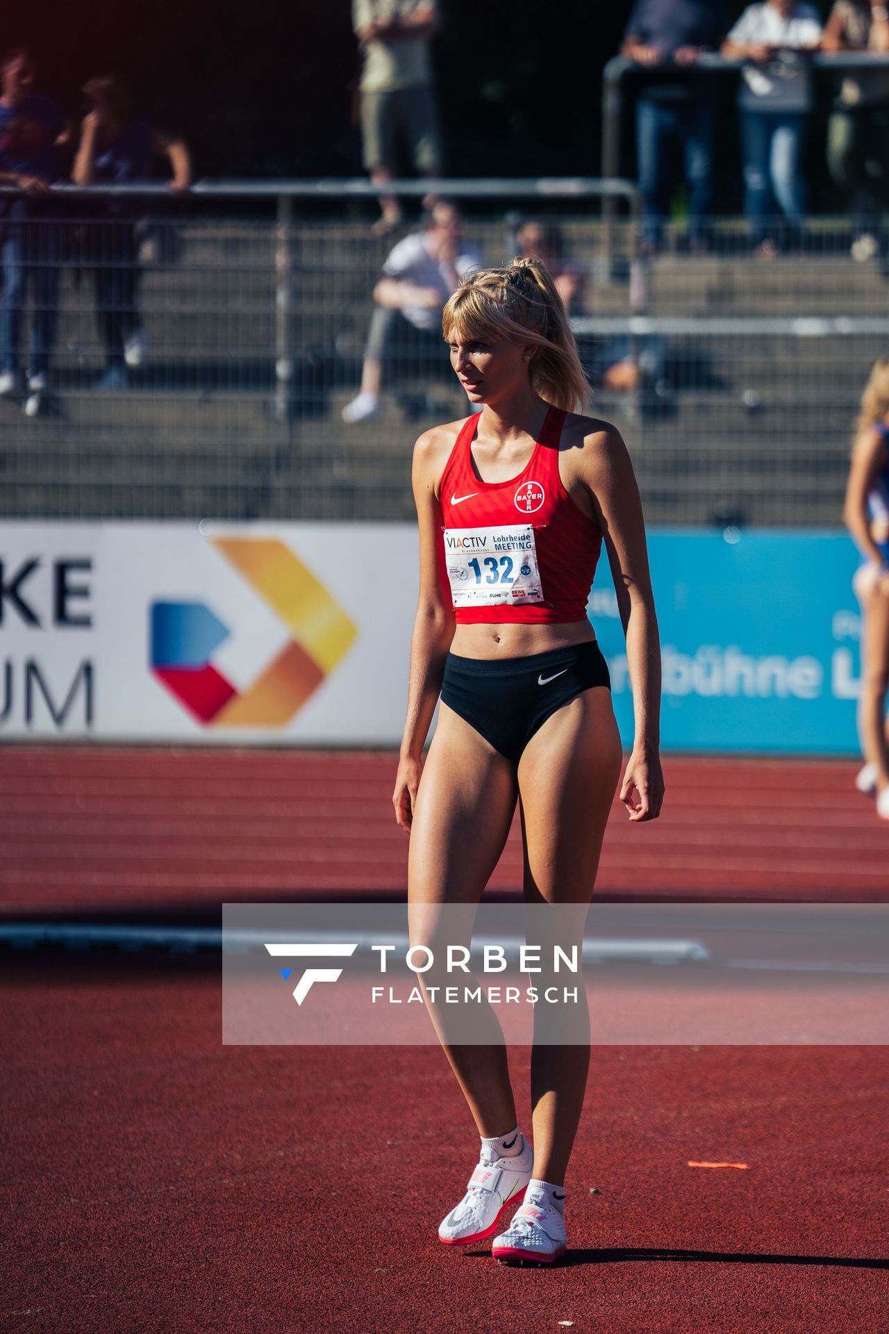 Bianca Stichling (TSV Bayer 04 Leverkusen) beim Hochsprung am 06.08.2022 beim Lohrheide-Meeting im Lohrheidestadion in Bochum-Wattenscheid