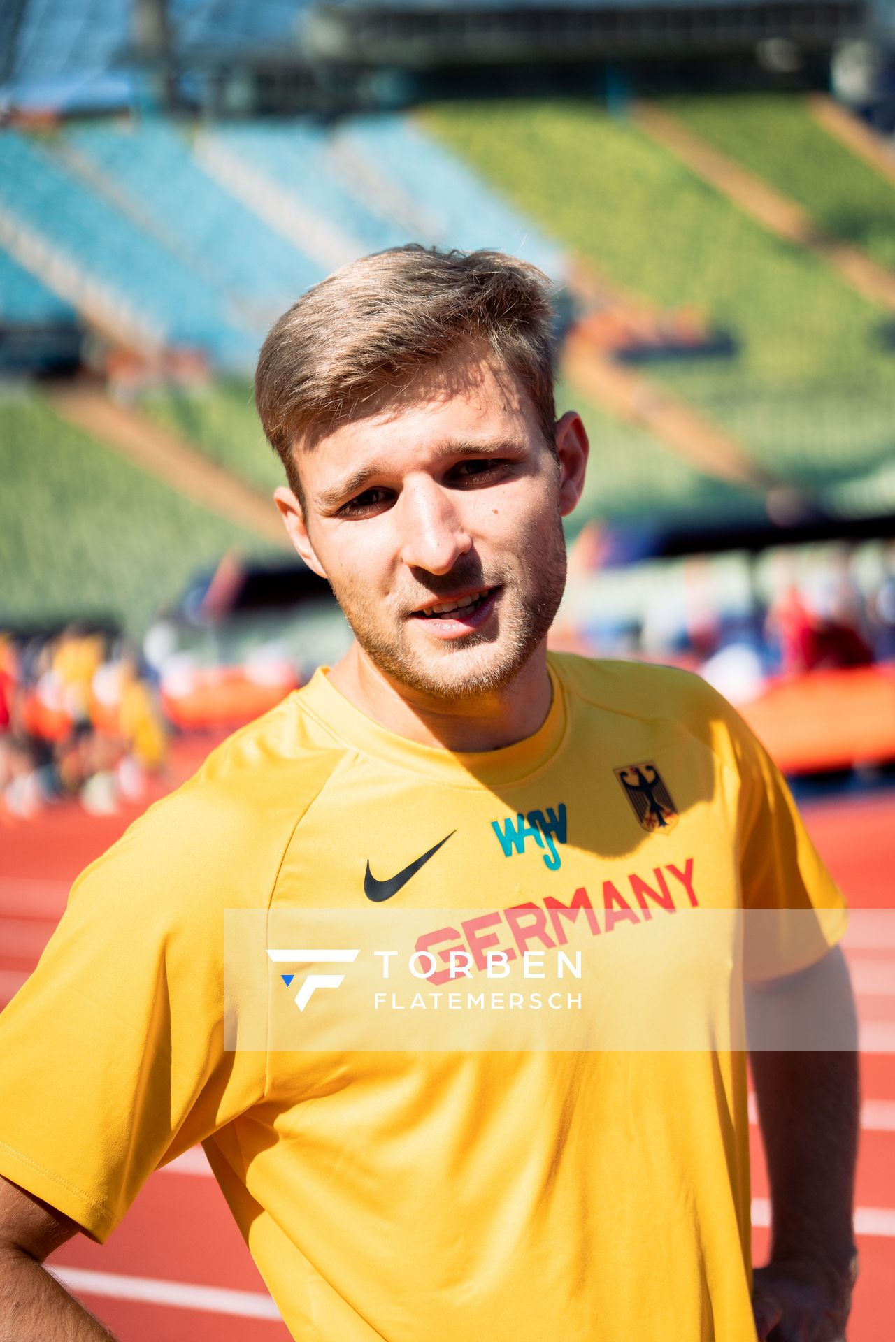 Training mit Fabian Dammermann (LG Osnabrueck) am 14.08.2022 bei den Leichtathletik-Europameisterschaften im Olympiapark in Muenchen