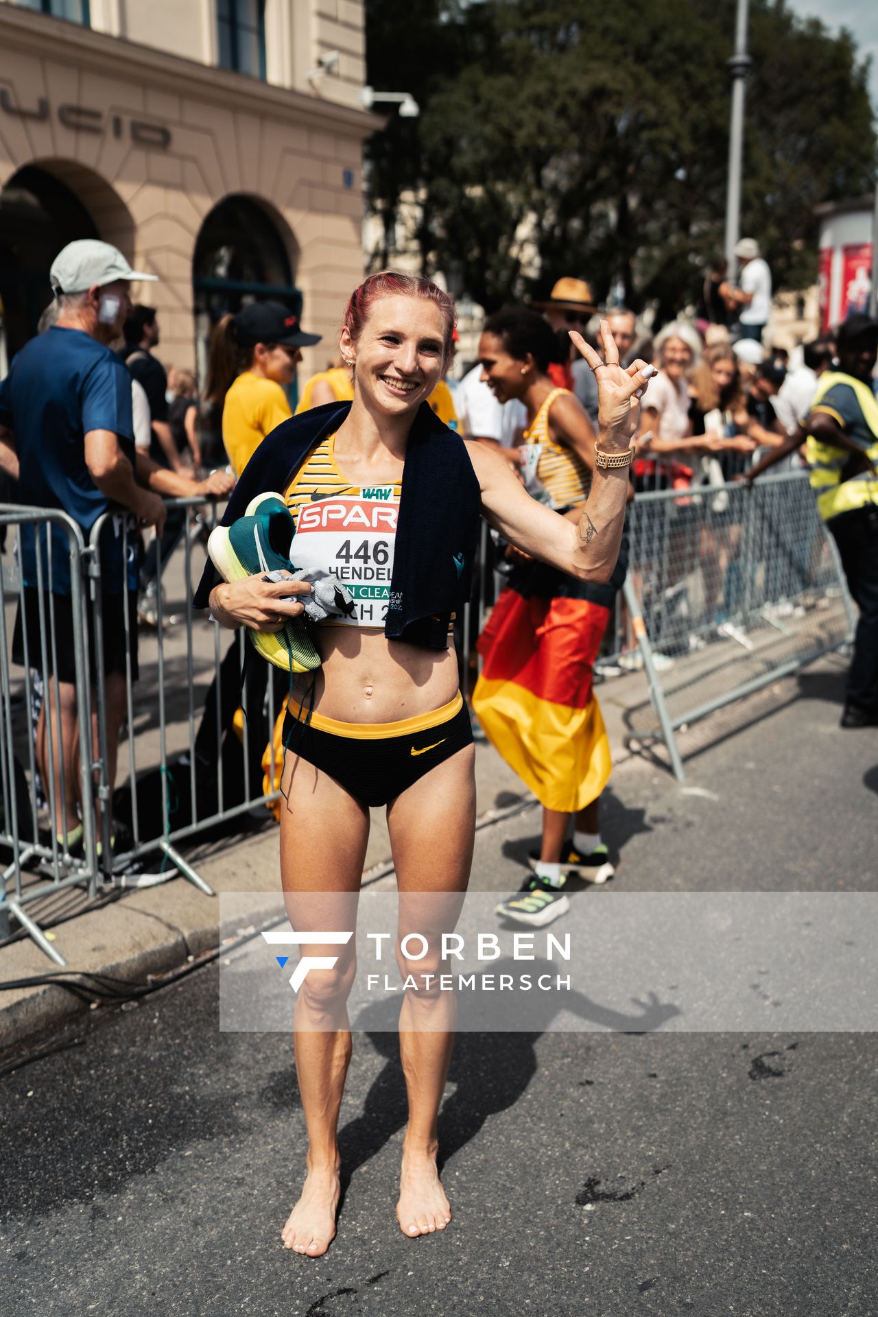 Kristina Hendel (GER); Marathon am 15.08.2022 bei den Leichtathletik-Europameisterschaften in Muenchen