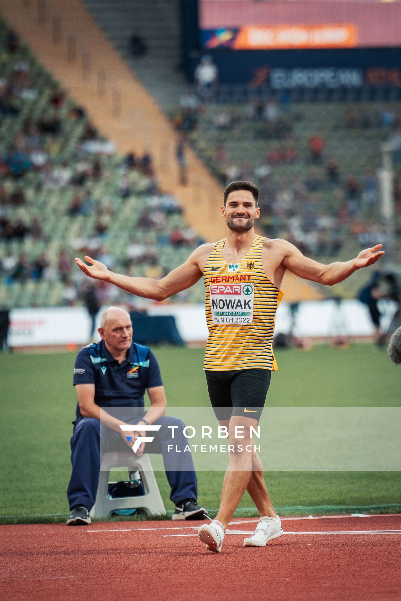 Tim Nowak (GER) am 15.08.2022 bei den Leichtathletik-Europameisterschaften in Muenchen