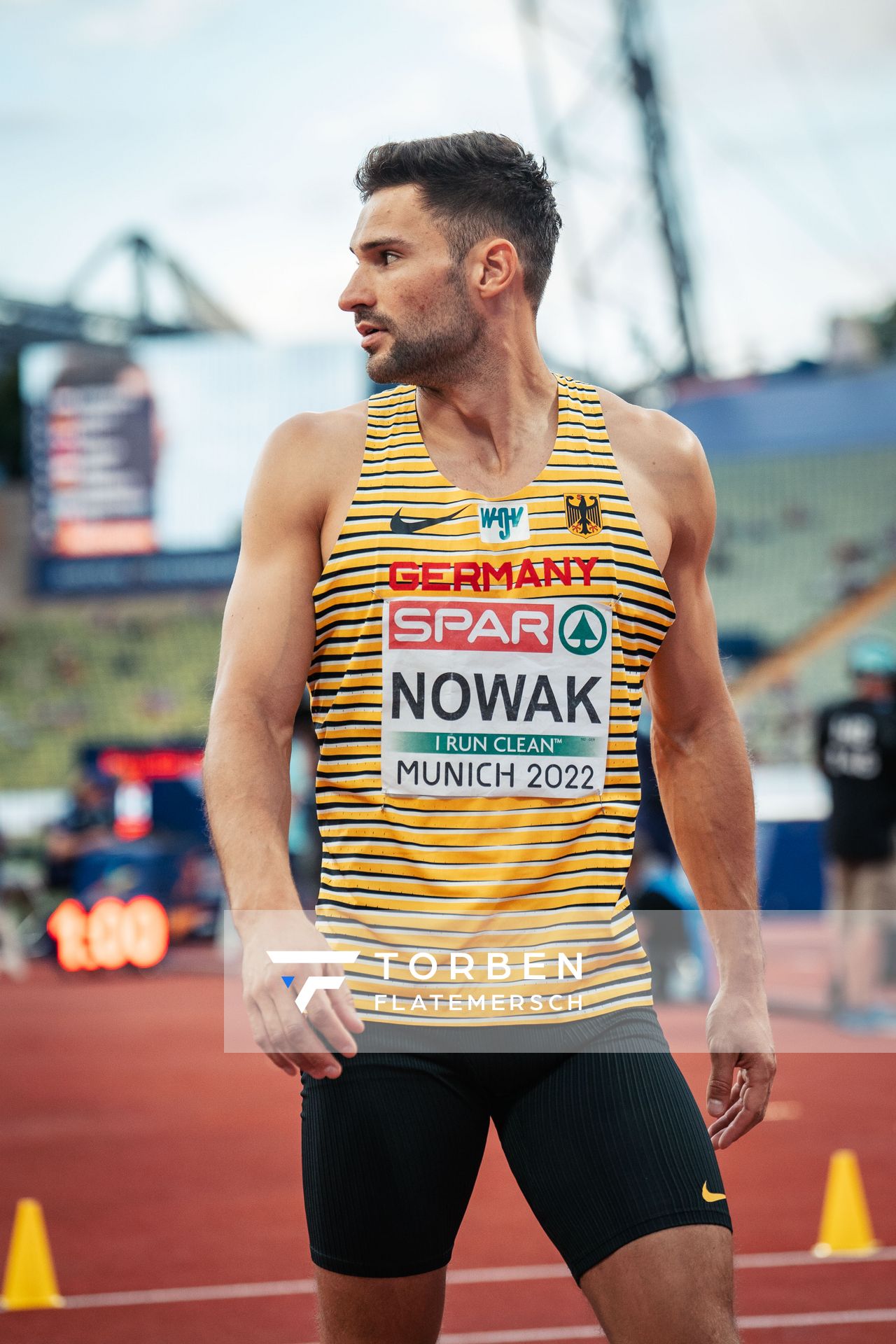 Tim Nowak (GER) am 15.08.2022 bei den Leichtathletik-Europameisterschaften in Muenchen