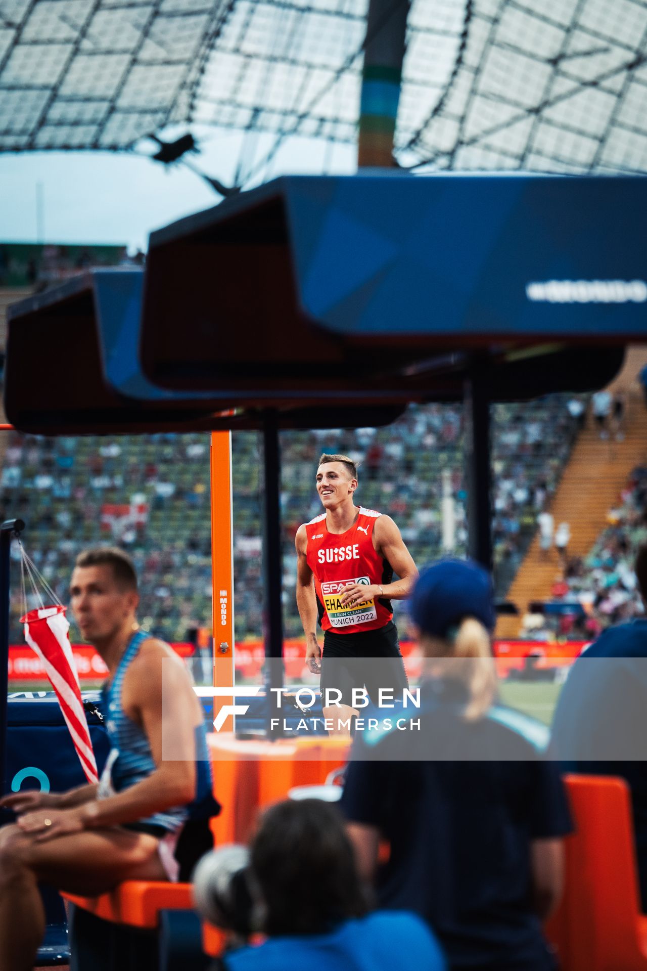 Simon Ehammer (SUI) am 15.08.2022 bei den Leichtathletik-Europameisterschaften in Muenchen