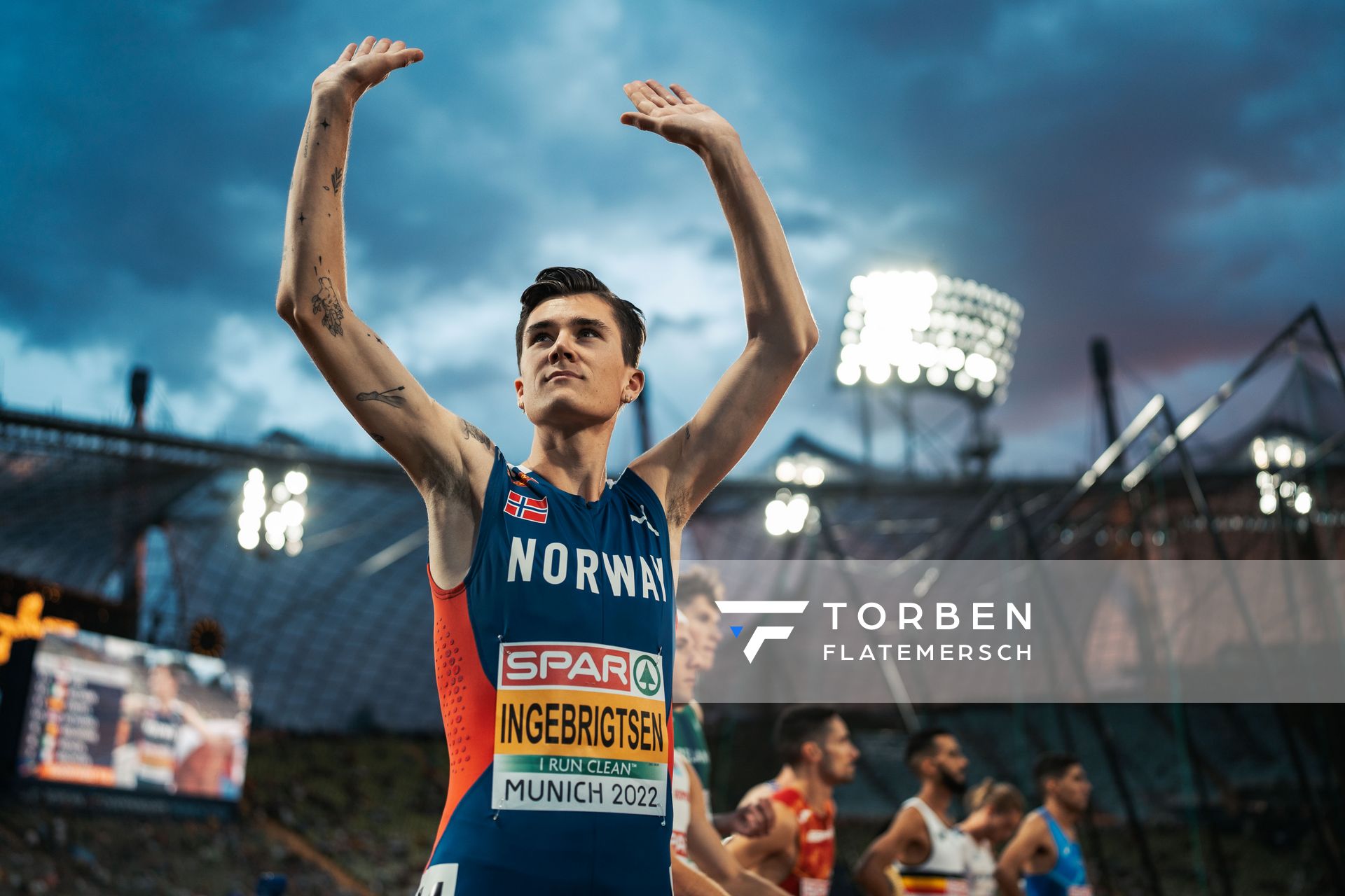 Jakob Ingebrigtsen (NOR) am 15.08.2022 bei den Leichtathletik-Europameisterschaften in Muenchen