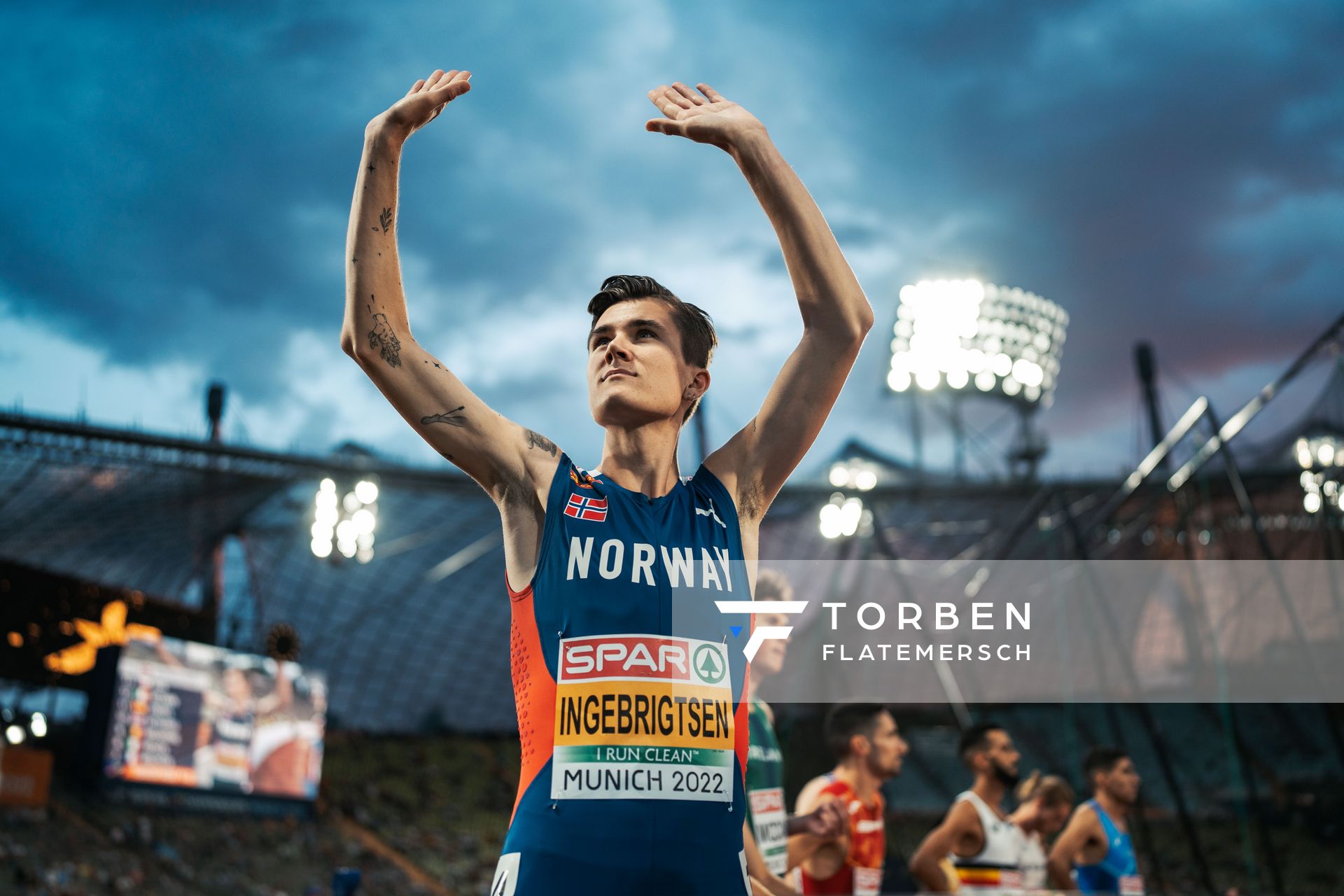 Jakob Ingebrigtsen (NOR) am 15.08.2022 bei den Leichtathletik-Europameisterschaften in Muenchen