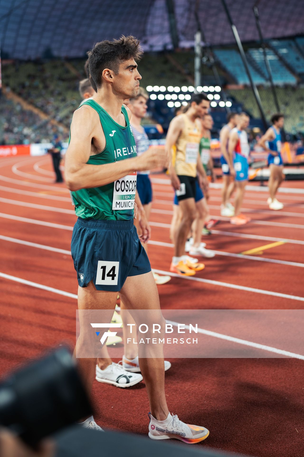 Andrew Coscoran (IRL) im 1500m Vorlauf am 15.08.2022 bei den Leichtathletik-Europameisterschaften in Muenchen