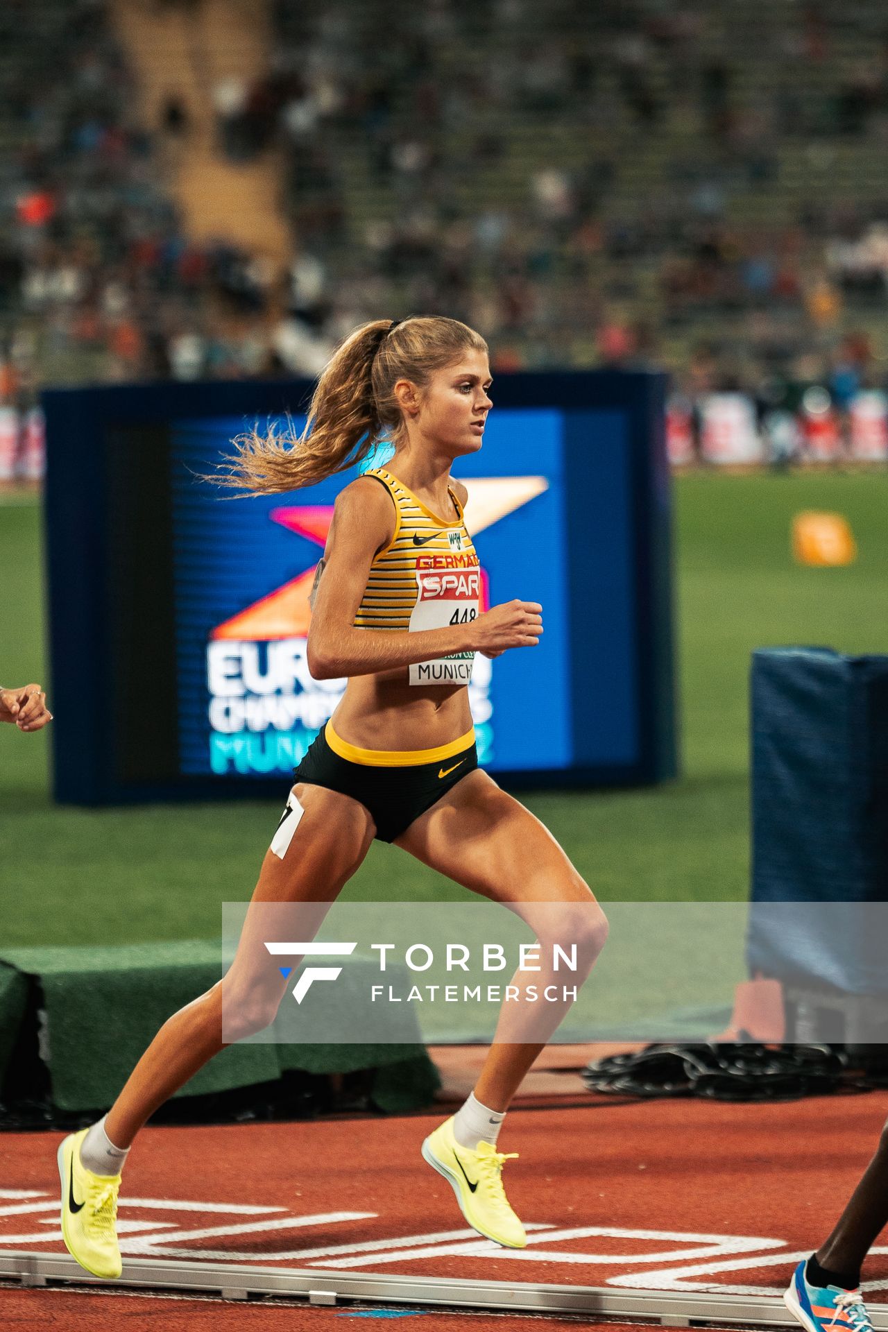 Konstanze Klosterhalfen (GER) ueber 10000m am 15.08.2022 bei den Leichtathletik-Europameisterschaften in Muenchen