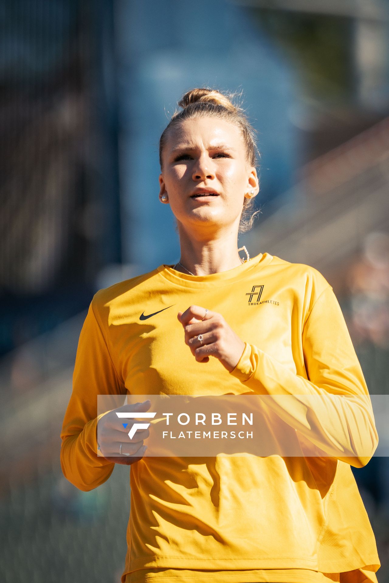 Merle Homeier (GER) im Weitsprung am 16.08.2022 bei den Leichtathletik-Europameisterschaften in Muenchen