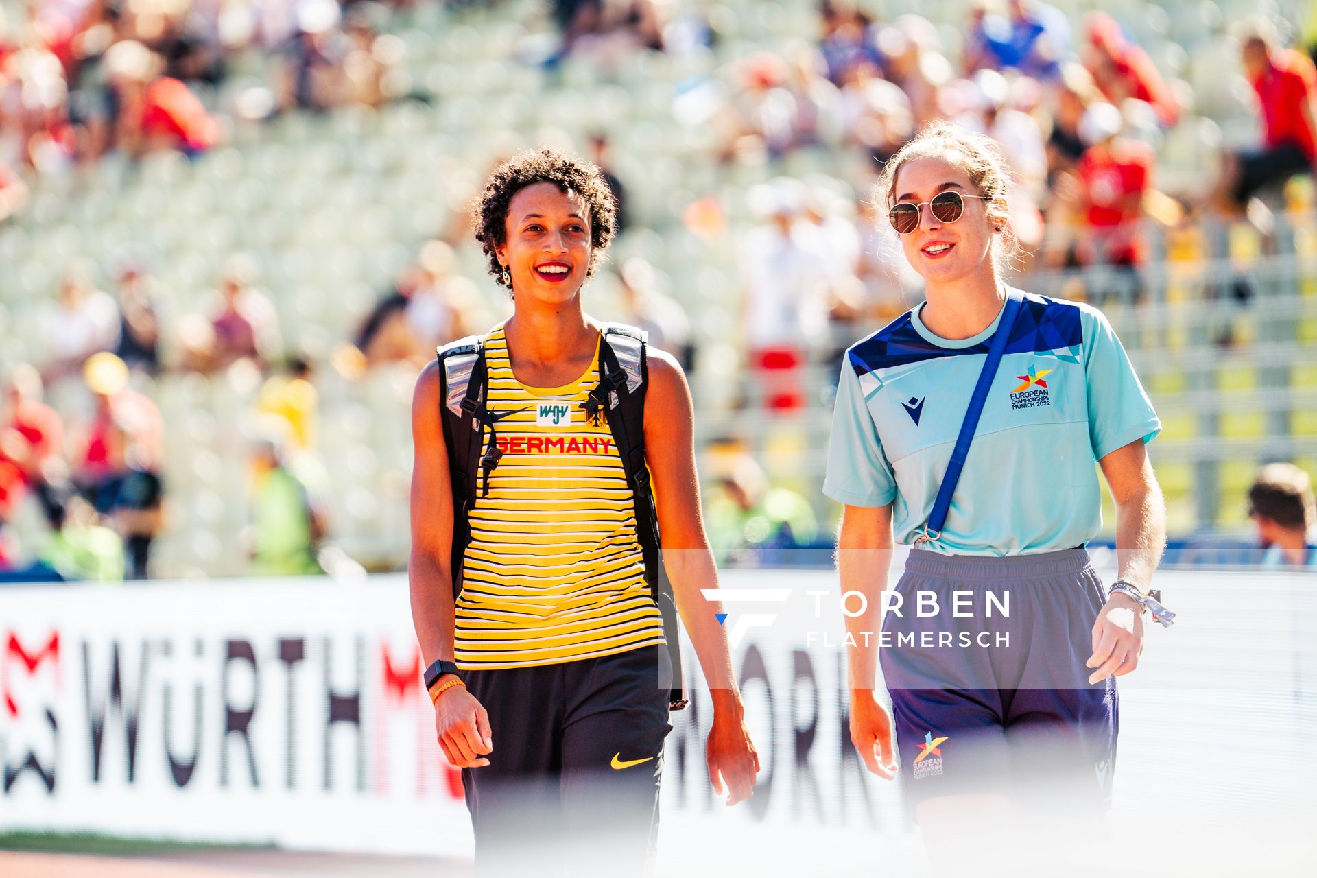 Malaika Mihambo (GER) am 16.08.2022 bei den Leichtathletik-Europameisterschaften in Muenchen