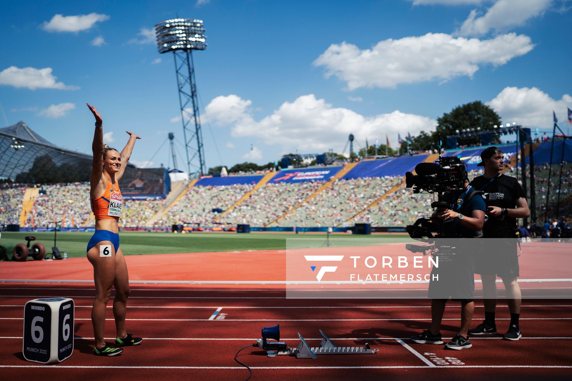 Lieke Klaver (NED) im 400m Halbfinale am 16.08.2022 bei den Leichtathletik-Europameisterschaften in Muenchen