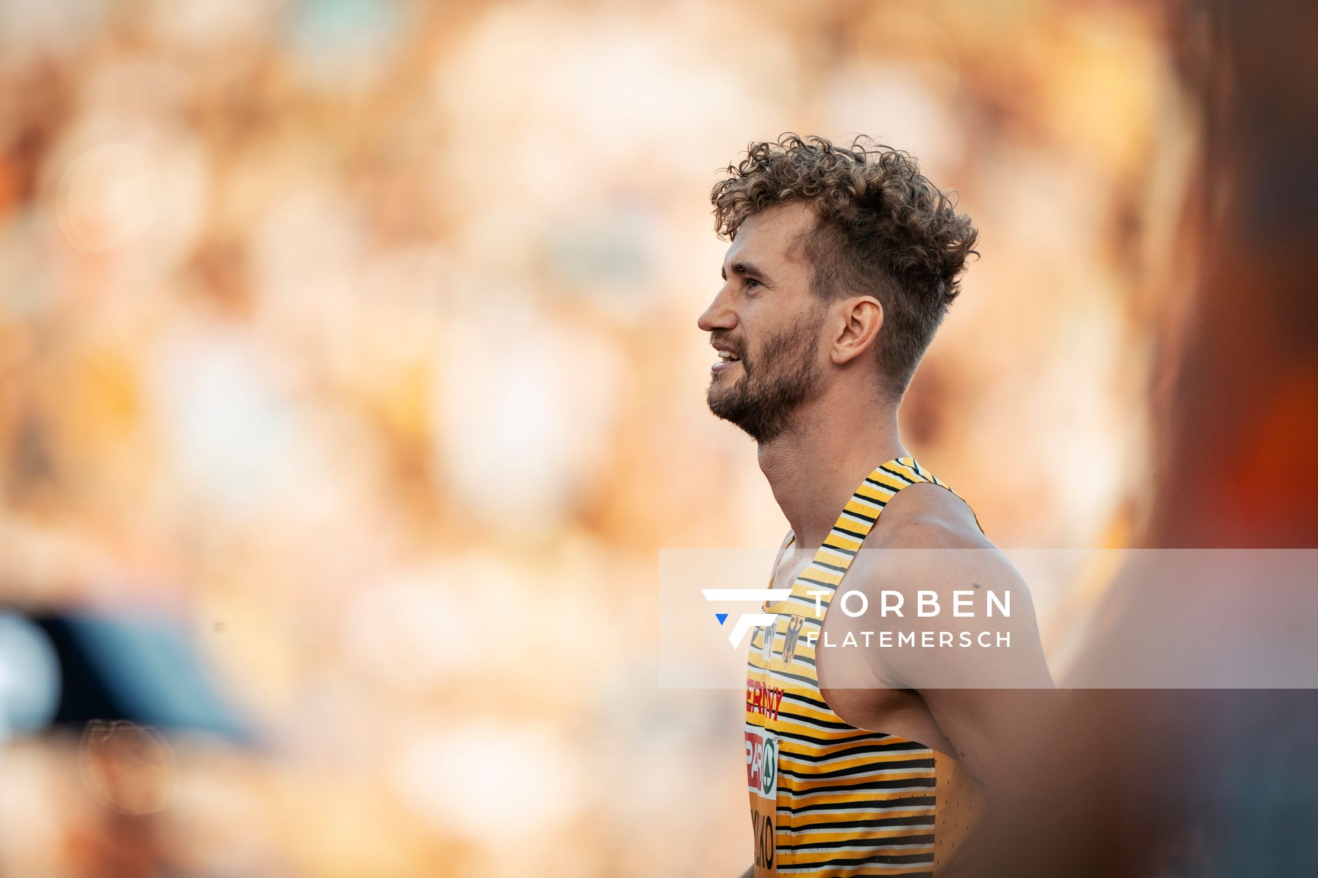 Mateusz Przybylko (GER) im Hochsprung am 16.08.2022 bei den Leichtathletik-Europameisterschaften in Muenchen