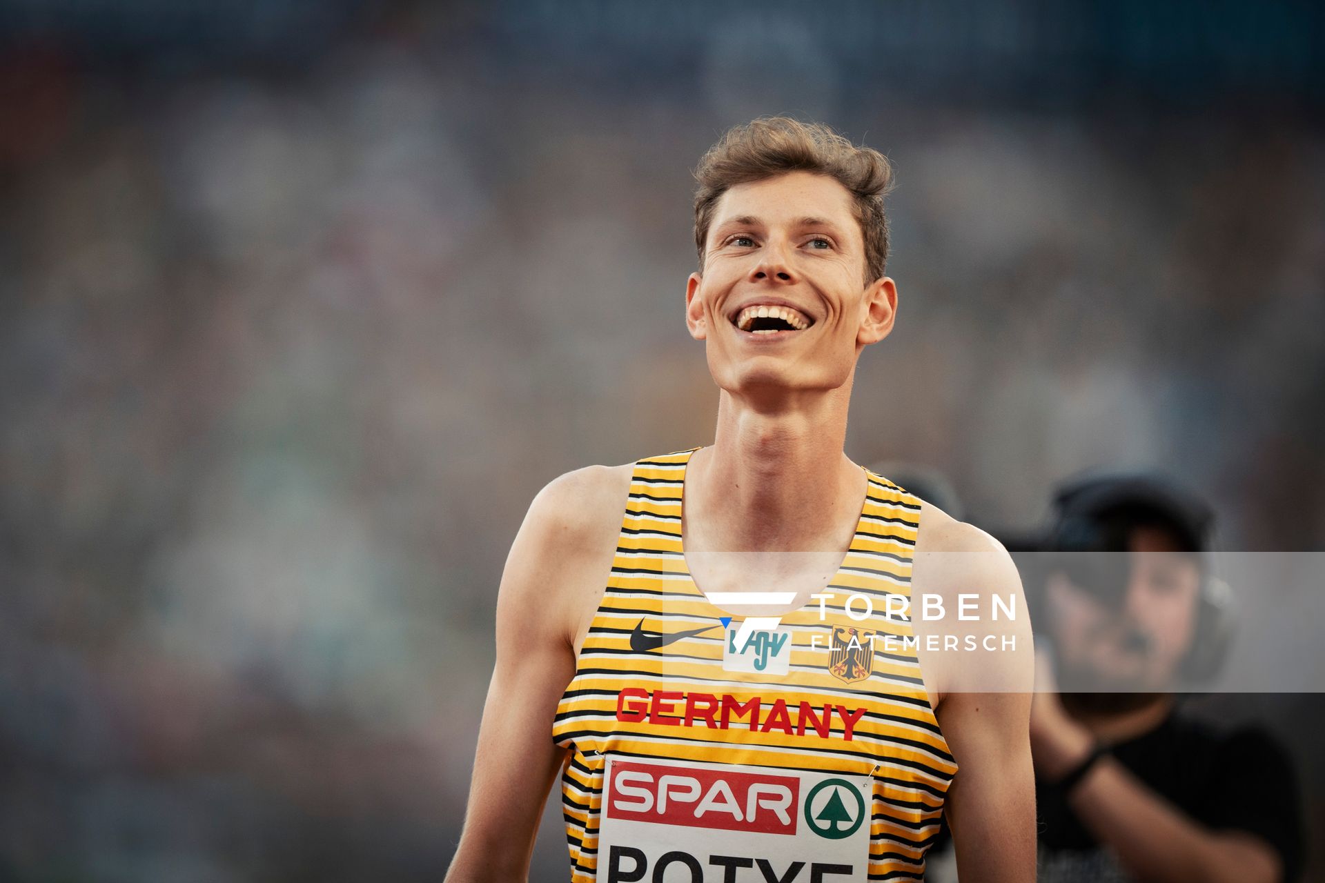 Tobias Potye (GER) im Hochsprung am 16.08.2022 bei den Leichtathletik-Europameisterschaften in Muenchen