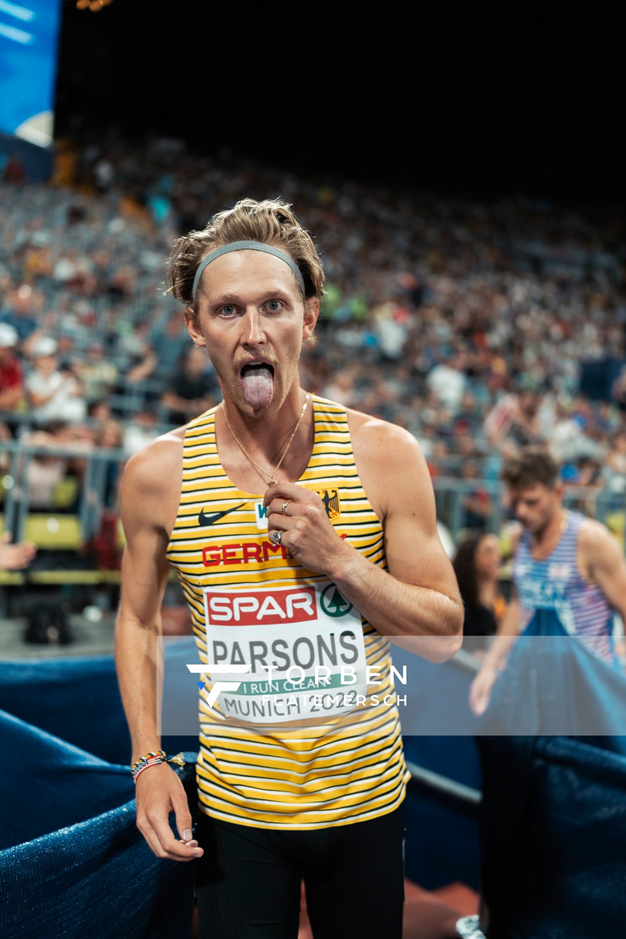 Sam Parsons (GER) im 5000m Finale am 16.08.2022 bei den Leichtathletik-Europameisterschaften in Muenchen