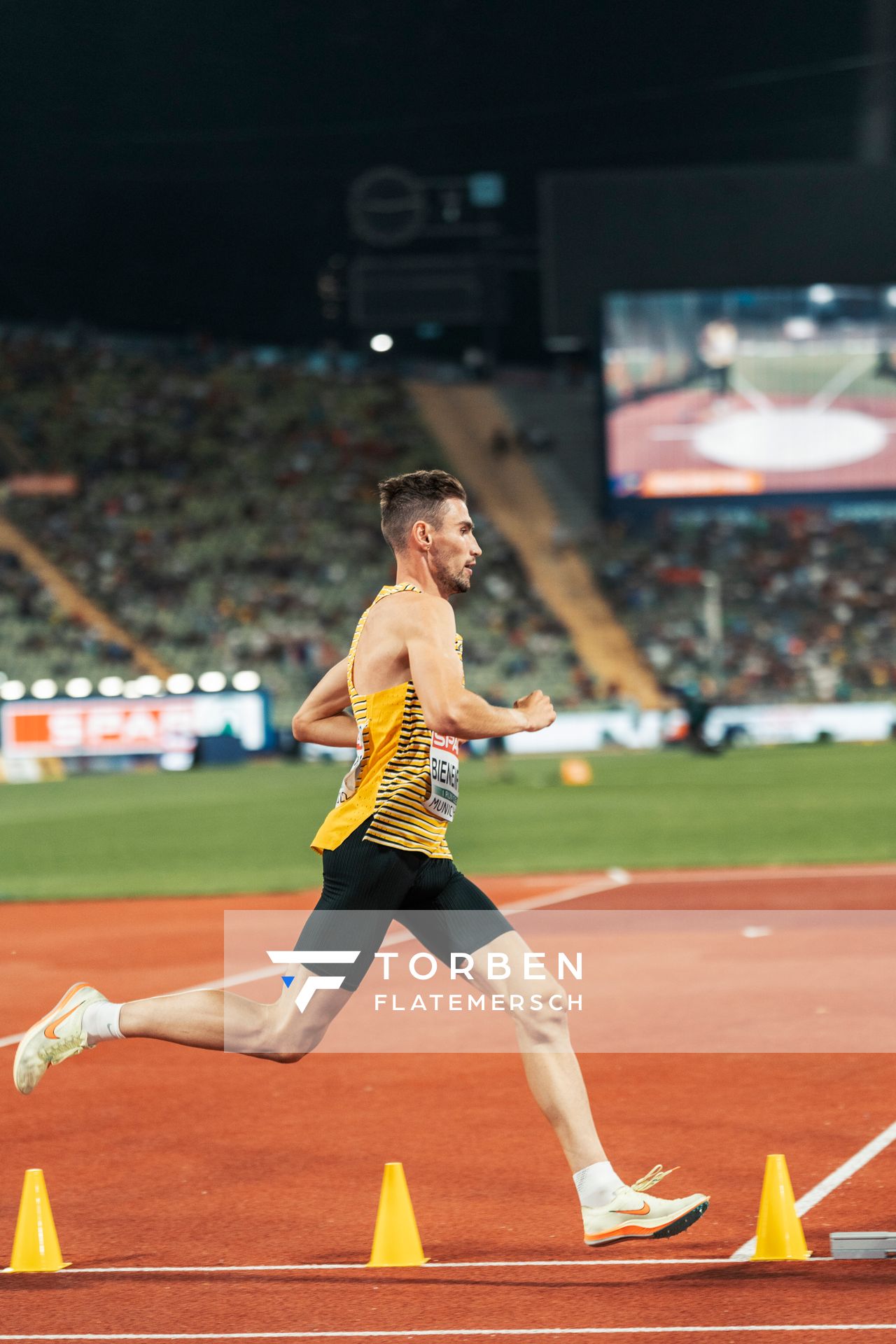 5000m Finale der Maenner mit Davor Aaron Bienenfeld (GER) am 16.08.2022 bei den Leichtathletik-Europameisterschaften in Muenchen