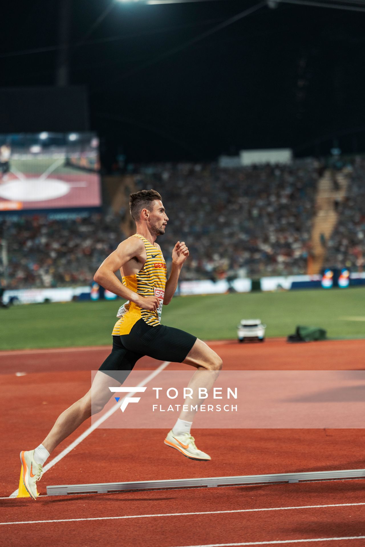 5000m Finale der Maenner mit Davor Aaron Bienenfeld (GER) am 16.08.2022 bei den Leichtathletik-Europameisterschaften in Muenchen